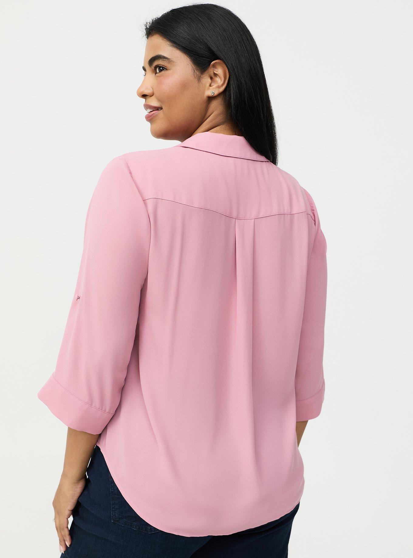 Harper Collared 3/4 Sleeve Blouse, LILAS, alternate