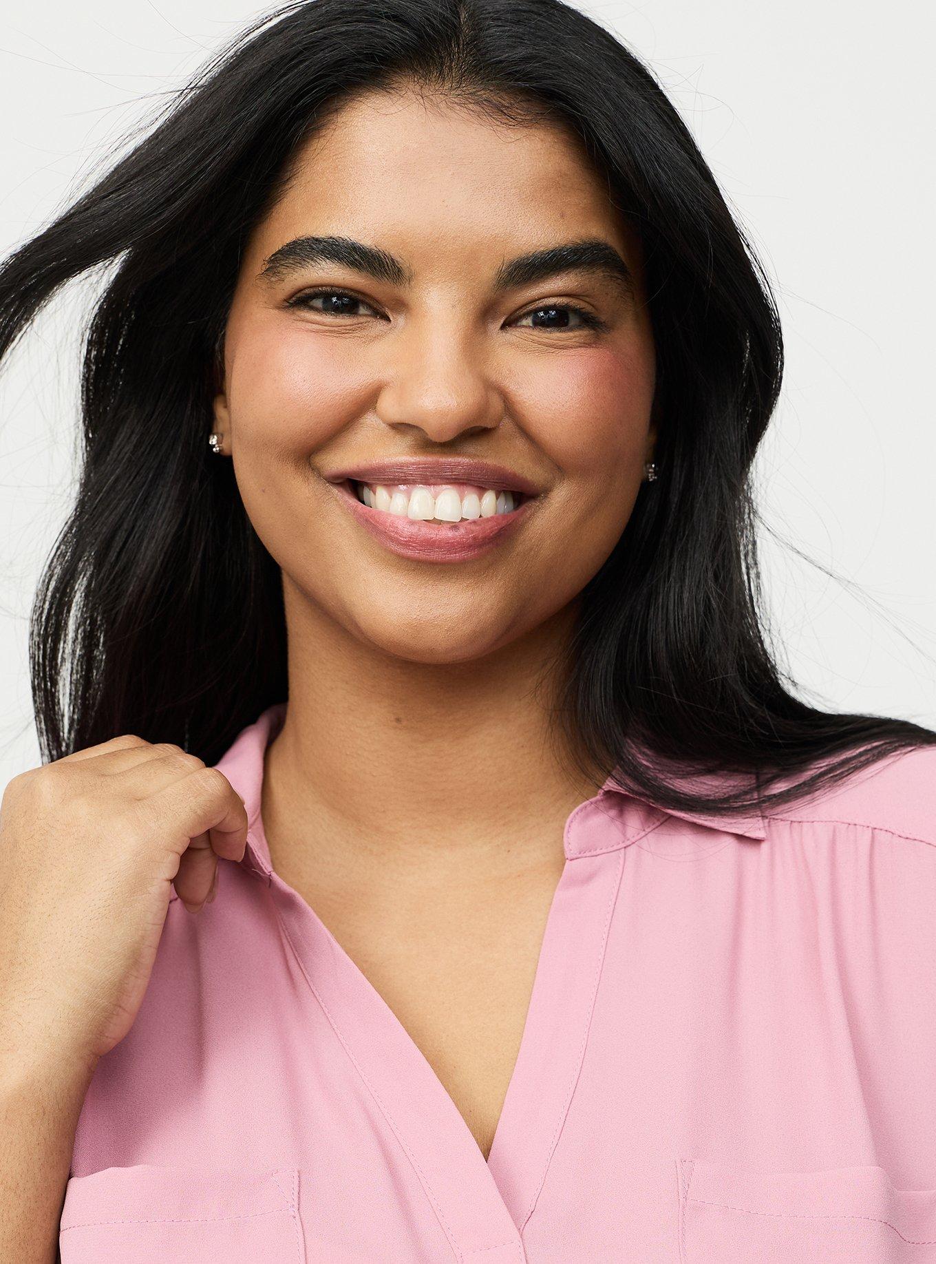 Harper Collared 3/4 Sleeve Blouse, LILAS, alternate