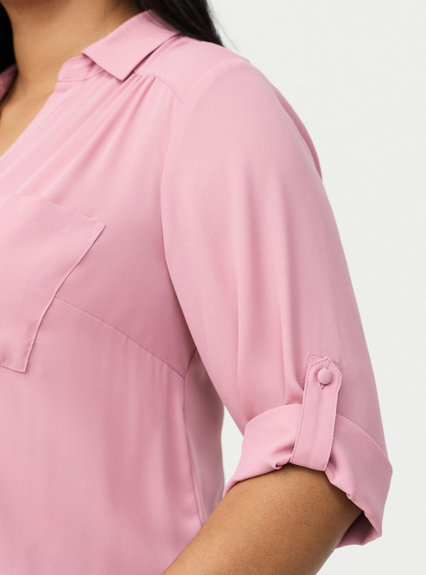 Harper Collared 3/4 Sleeve Blouse, LILAS, alternate