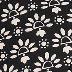 Plus Size Harper Collared 3/4 Sleeve Blouse, POPI FLORAL ICONS WHISPER WHITE DEEP BLACK, swatch