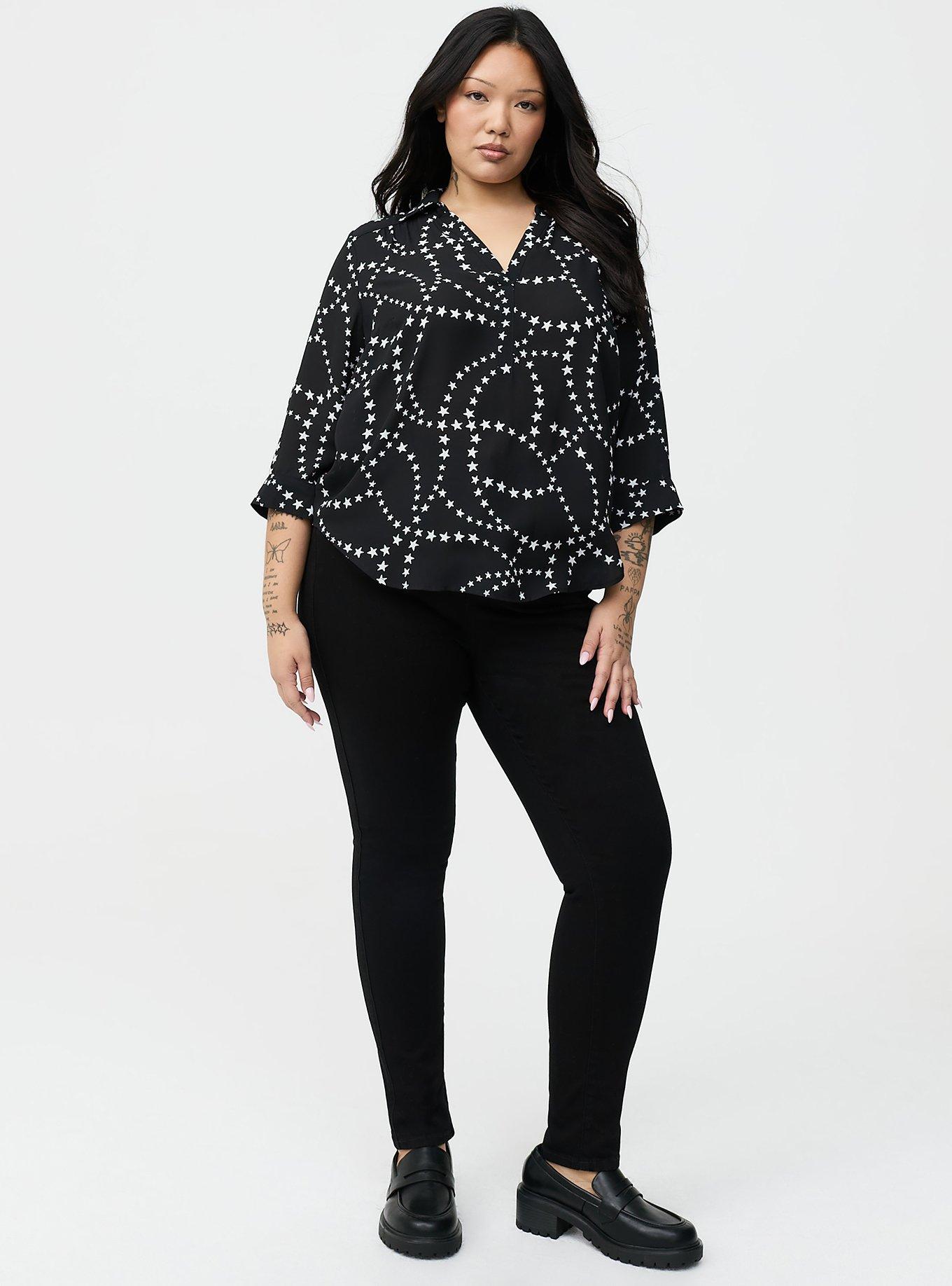 Harper Collared 3/4 Sleeve Blouse, EUCLID STARS, alternate