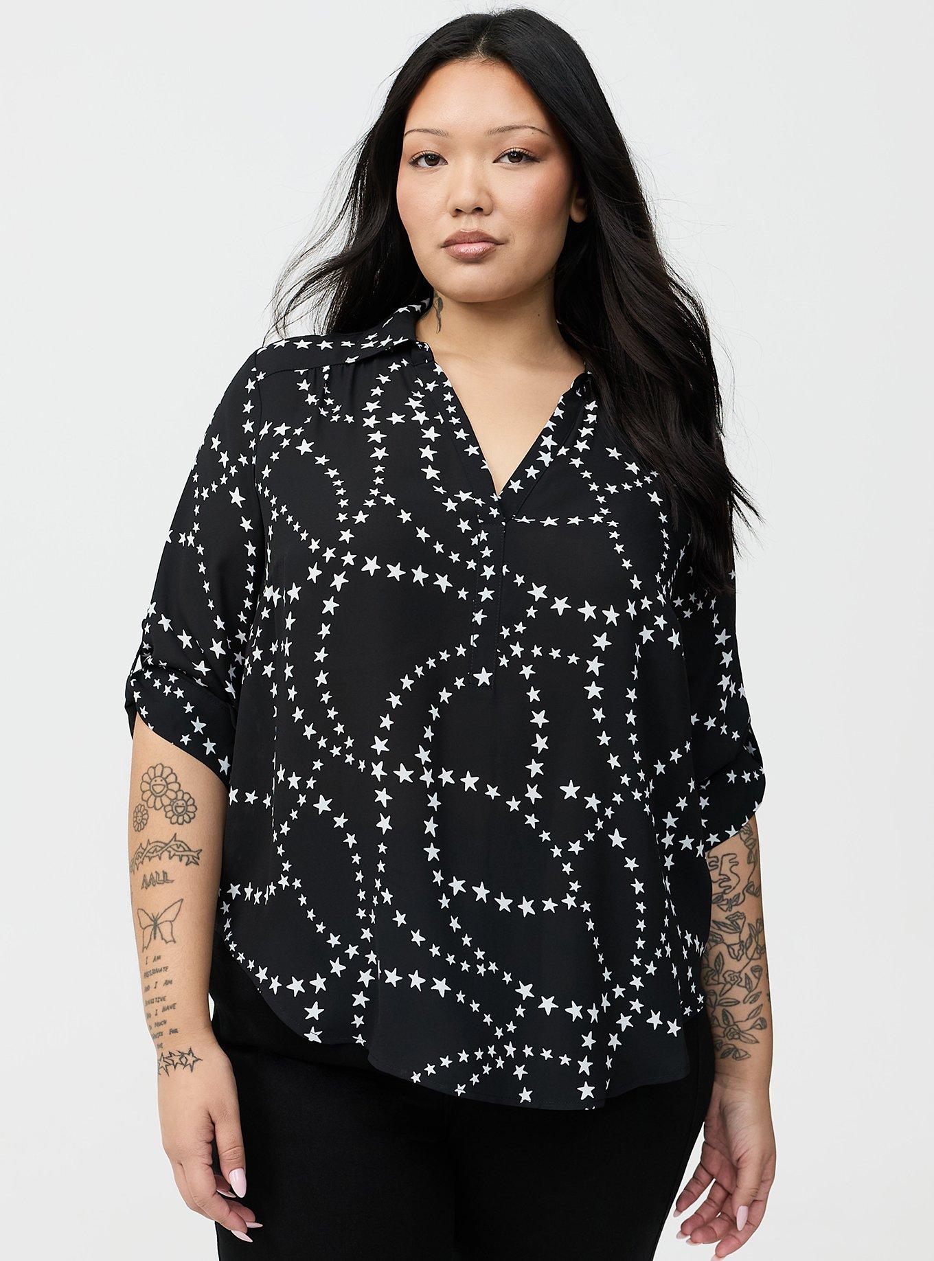 Harper Collared 3/4 Sleeve Blouse, EUCLID STARS, alternate