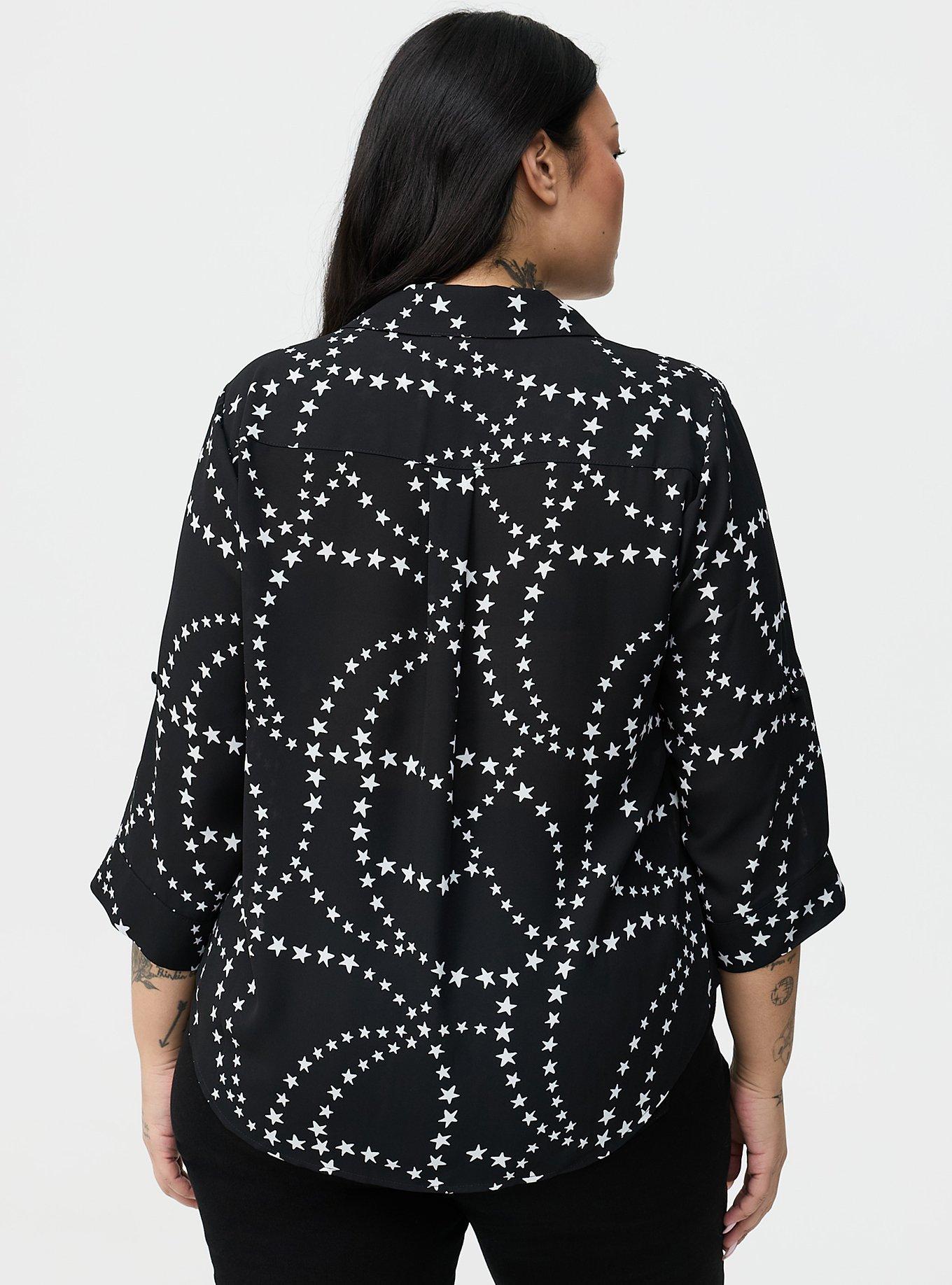 Harper Collared 3/4 Sleeve Blouse, EUCLID STARS, alternate