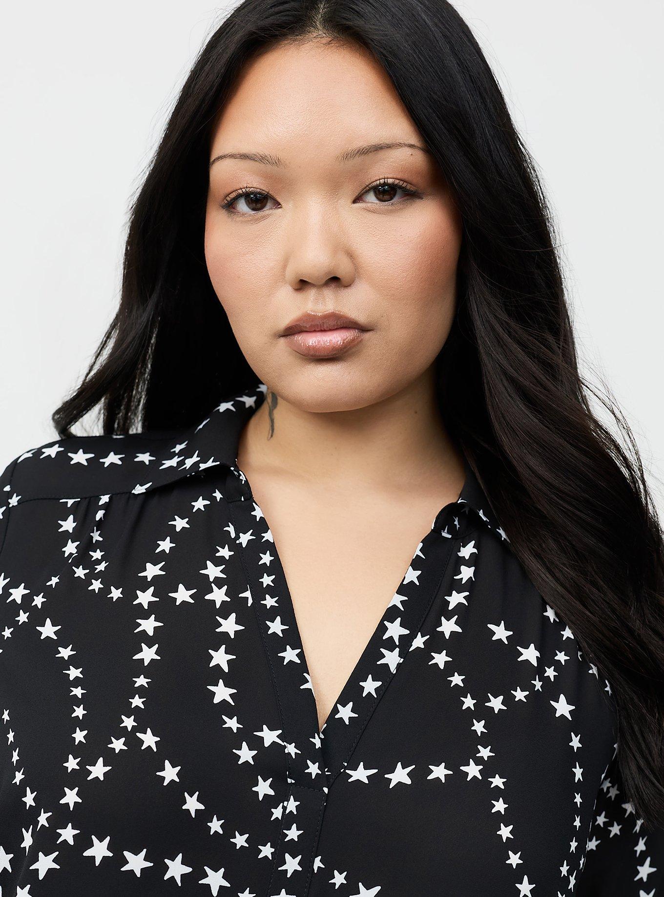 Harper Collared 3/4 Sleeve Blouse, EUCLID STARS, alternate