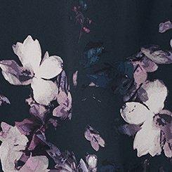 Plus Size Harper Collared 3/4 Sleeve Blouse, MYSTERY FLORAL NAVY, swatch