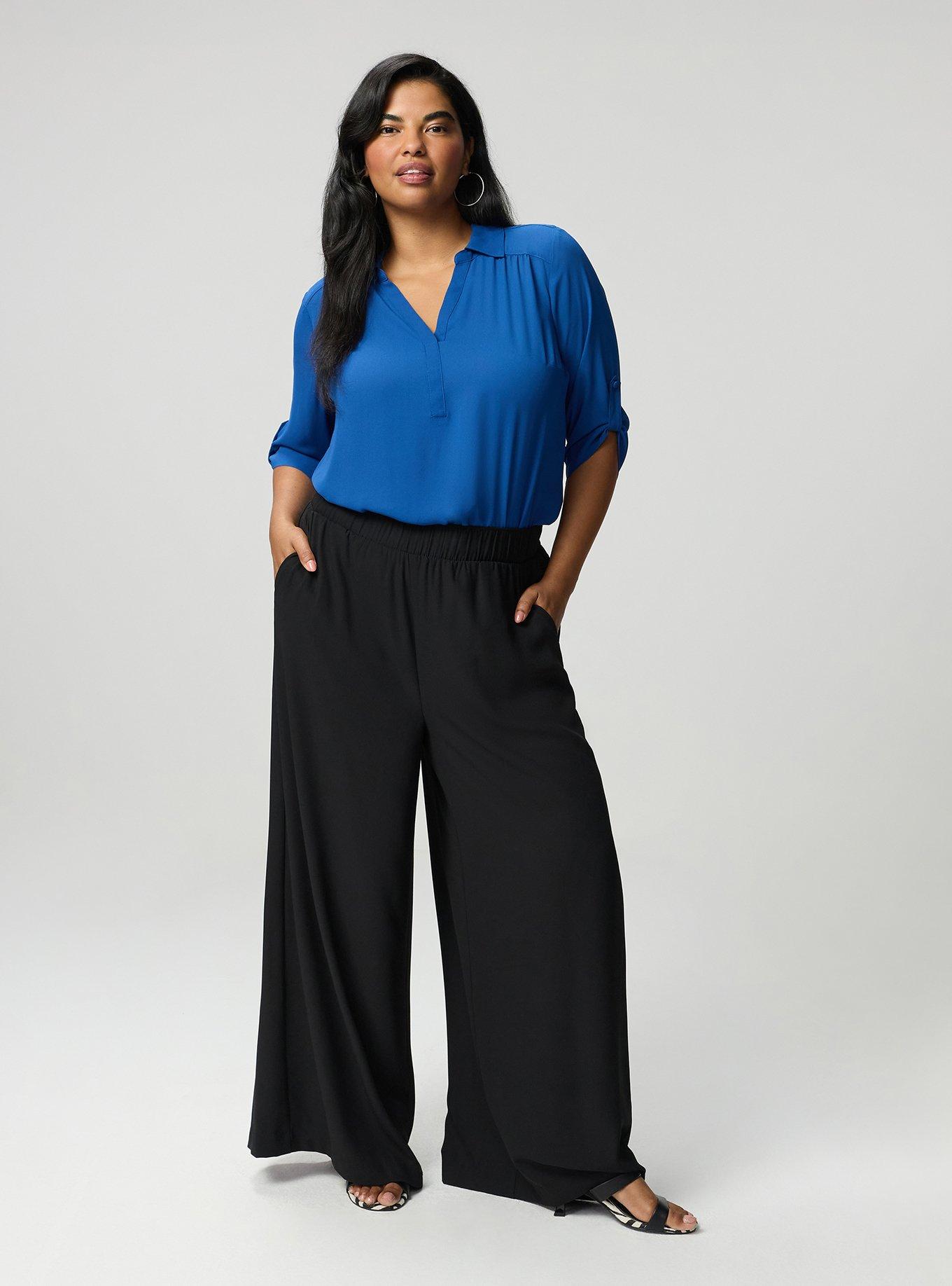 Harper Georgette Pullover 3/4 Sleeve Blouse, BLUE QUARTZ, alternate