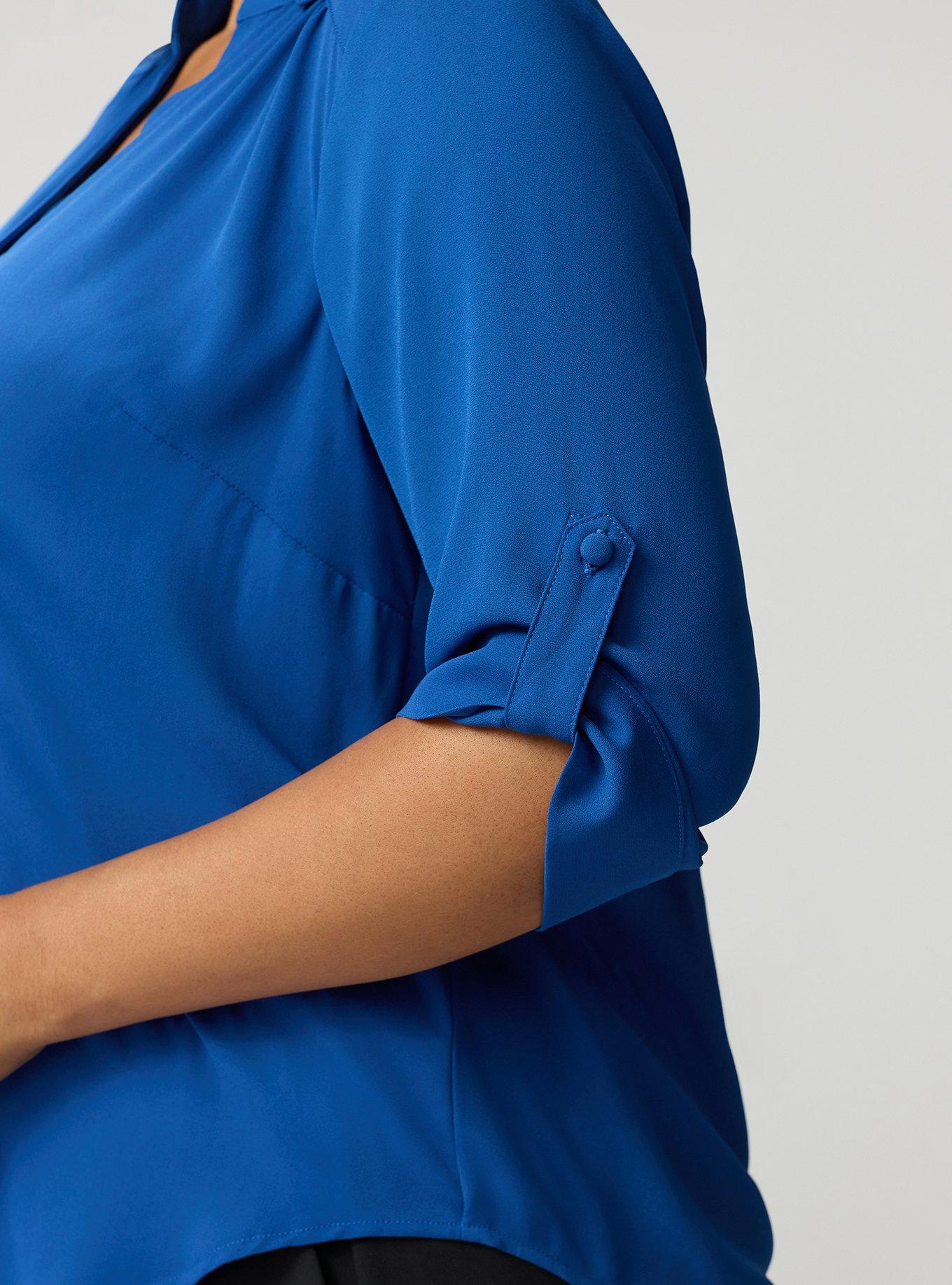 Harper Georgette Pullover 3/4 Sleeve Blouse, BLUE QUARTZ, alternate