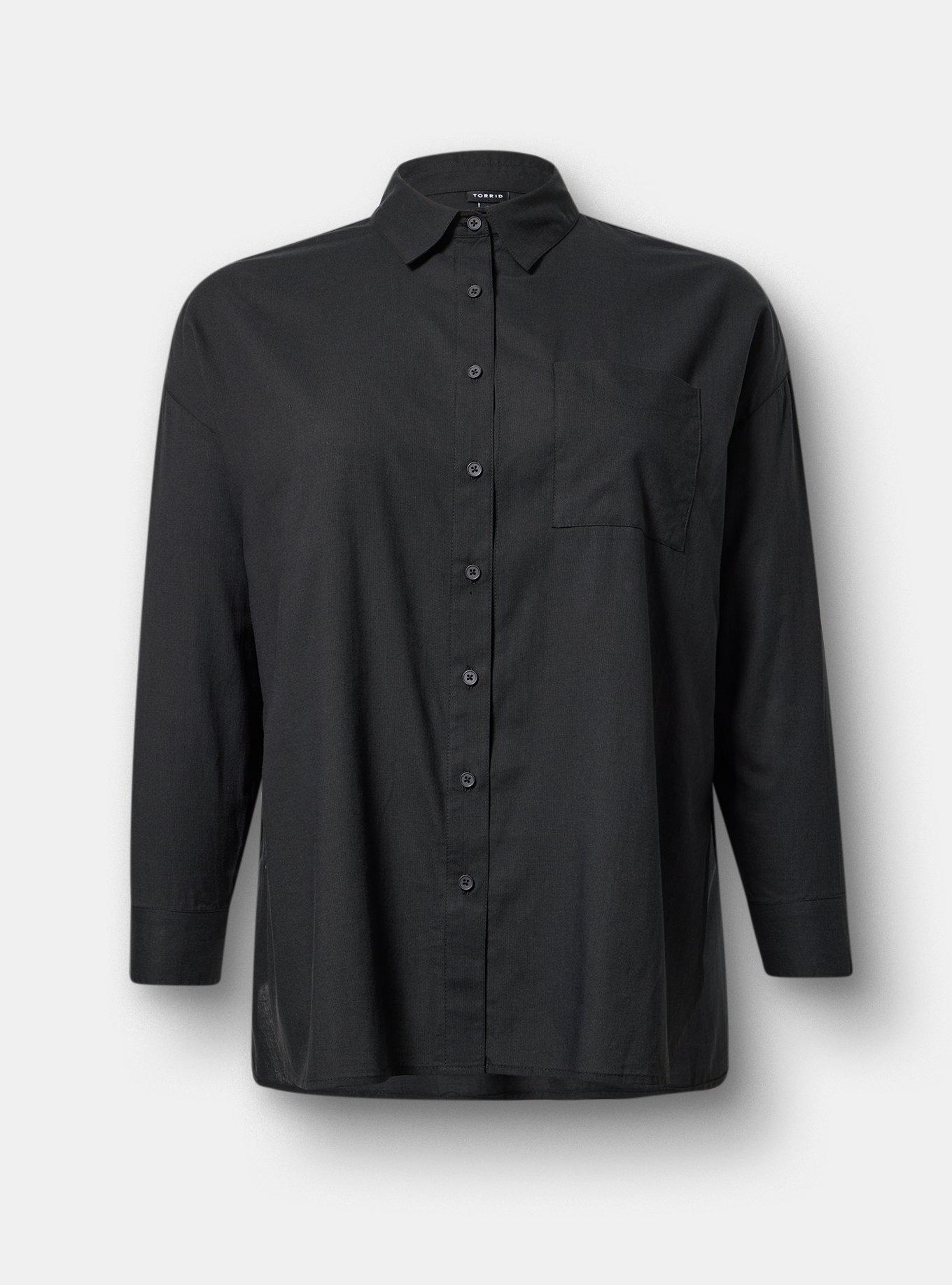 Drop-Shoulder Button-Down Shirt