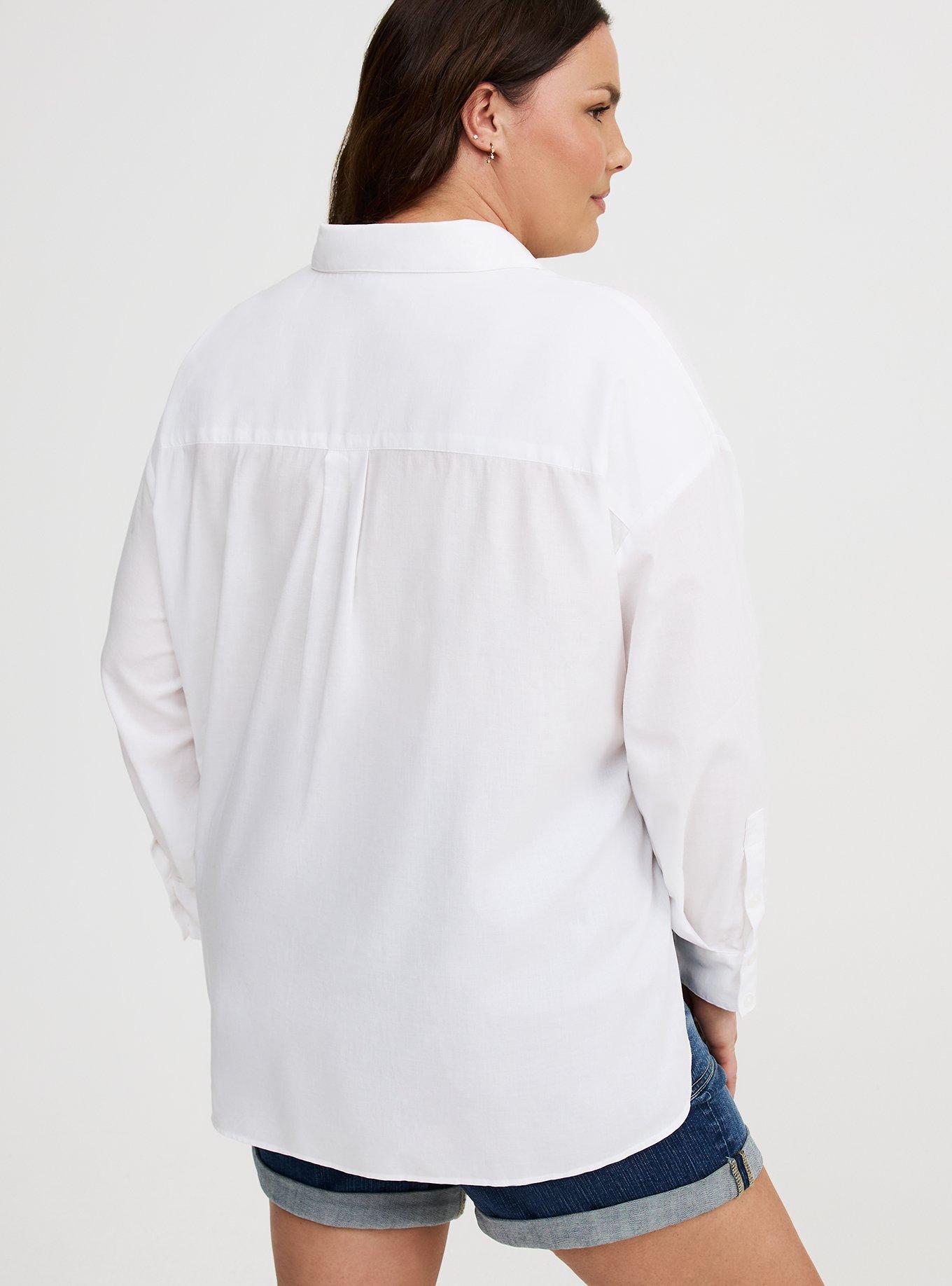 Drop-Shoulder Button-Down Shirt