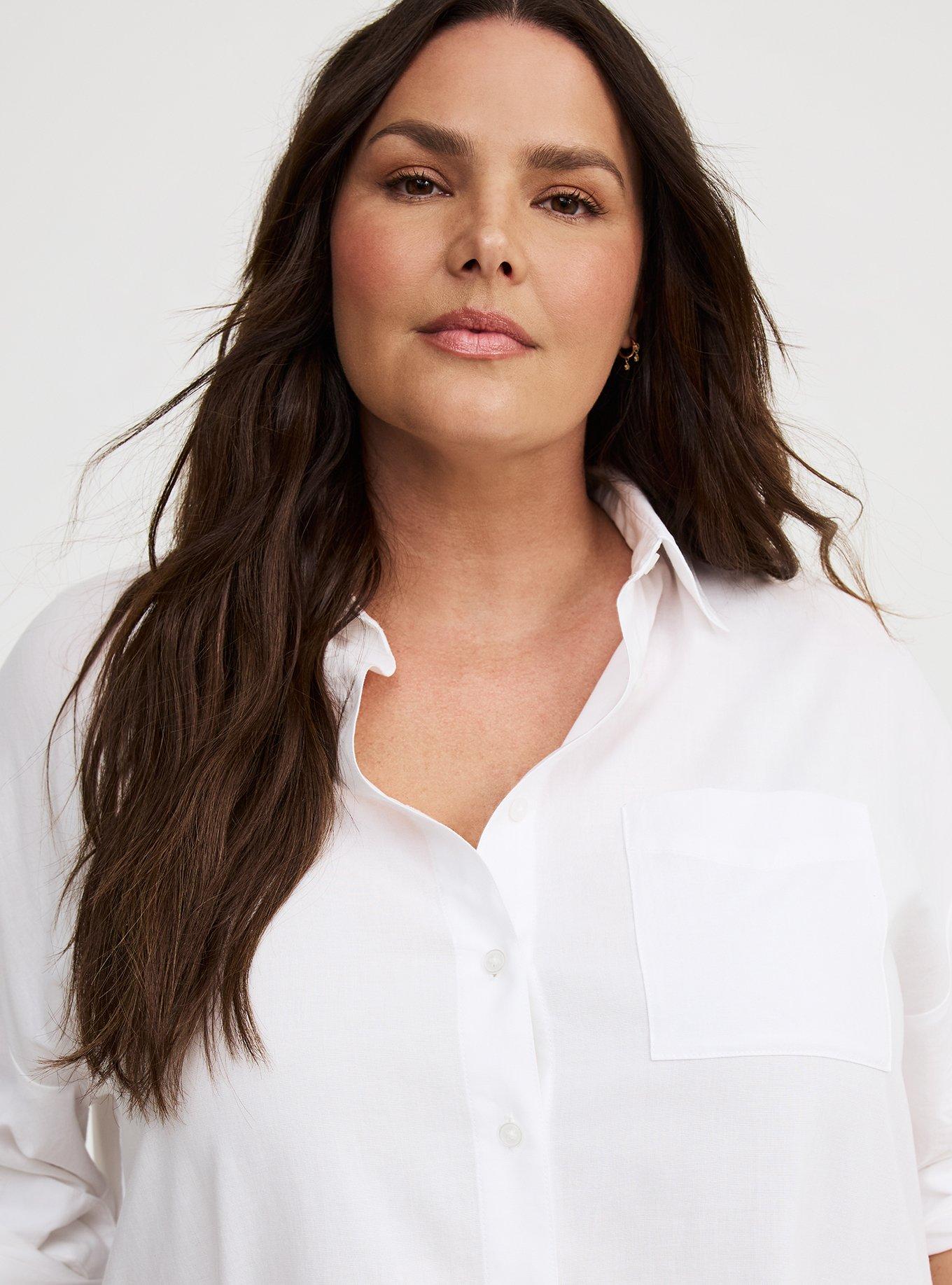 Drop-Shoulder Button-Down Shirt