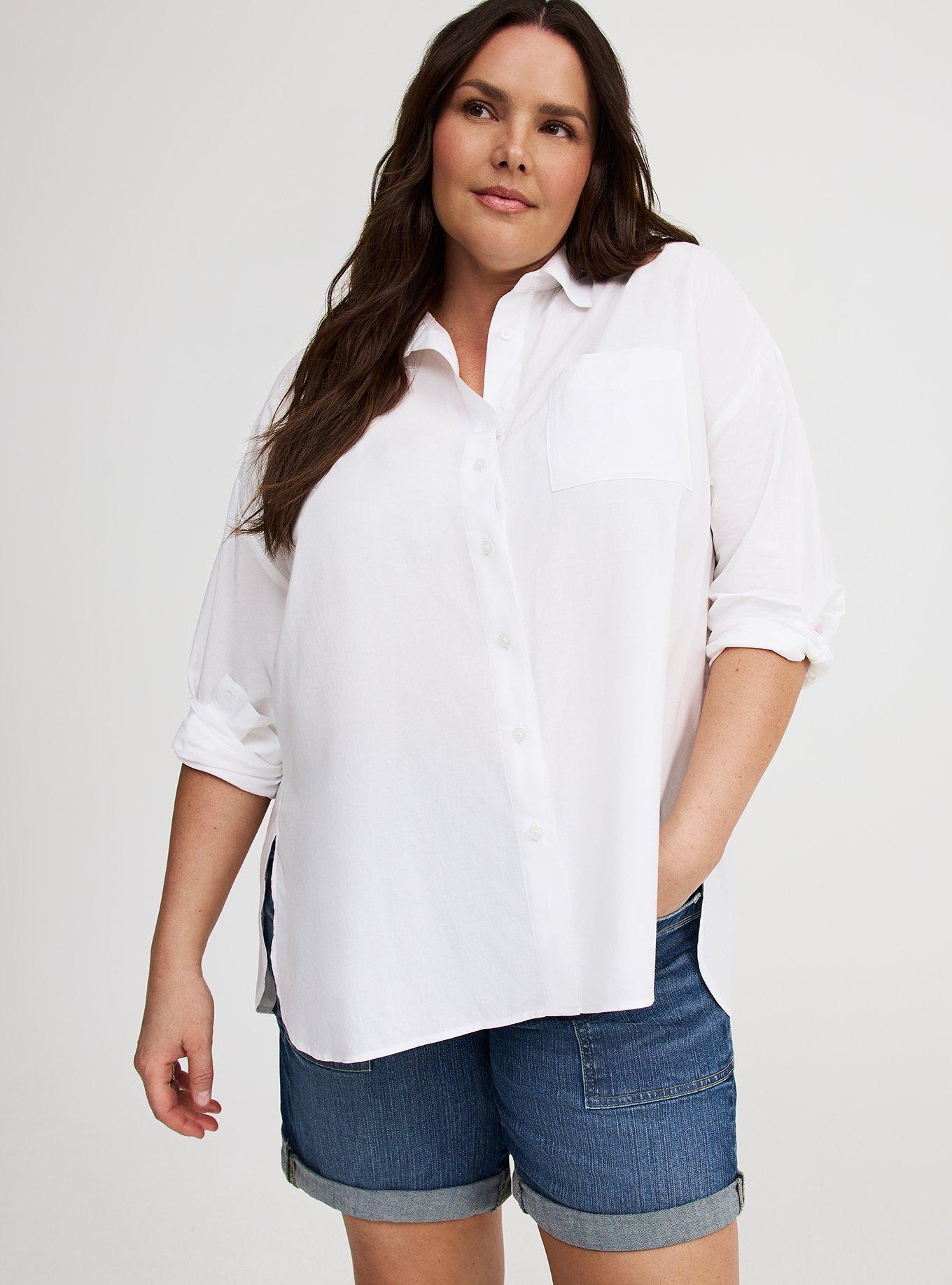 Drop-Shoulder Button-Down Shirt