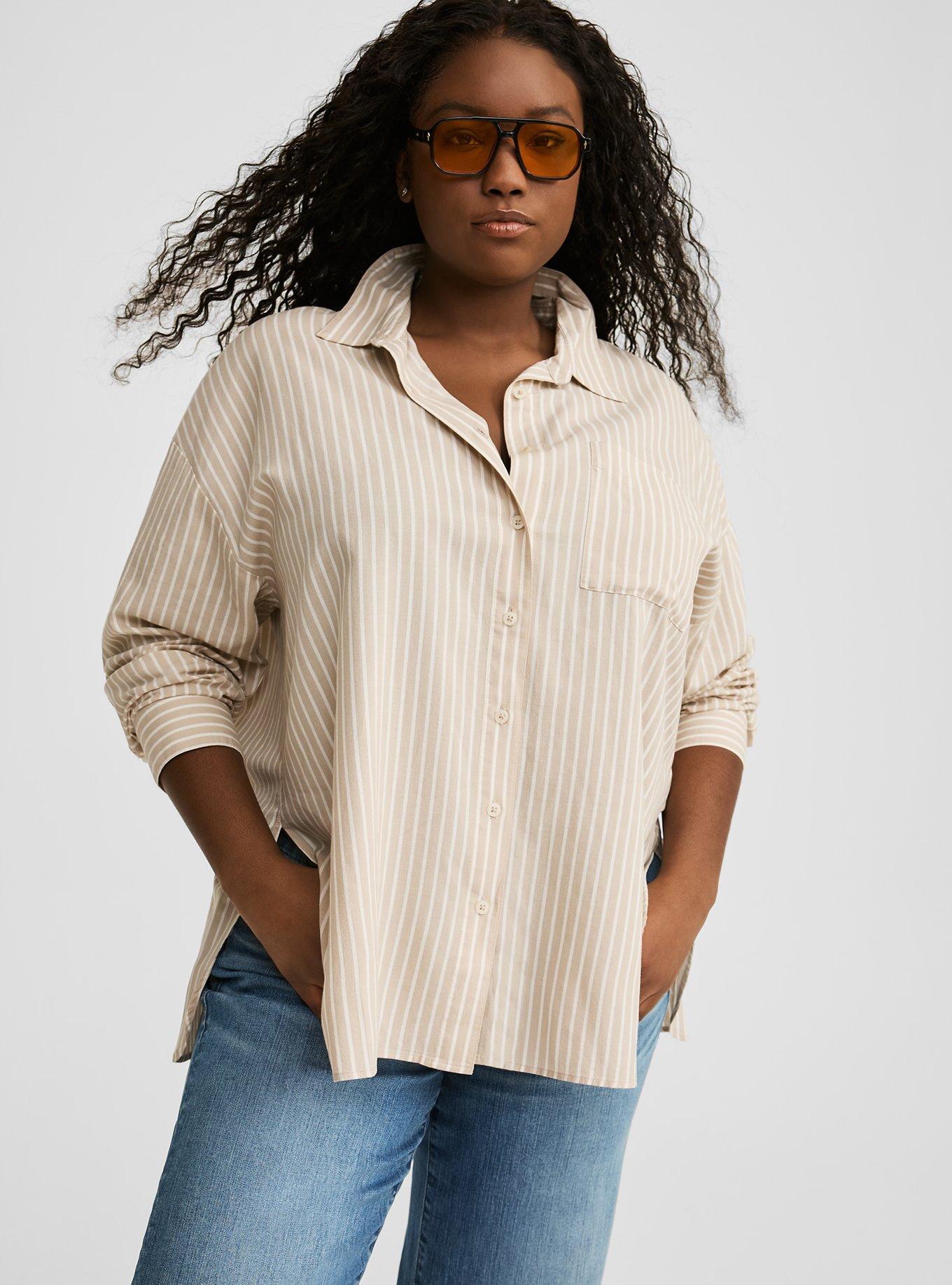 Drop-Shoulder Button-Down Shirt