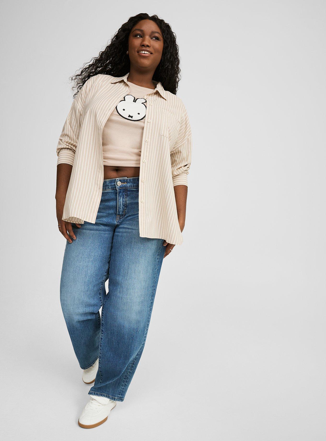 Drop-Shoulder Button-Down Shirt