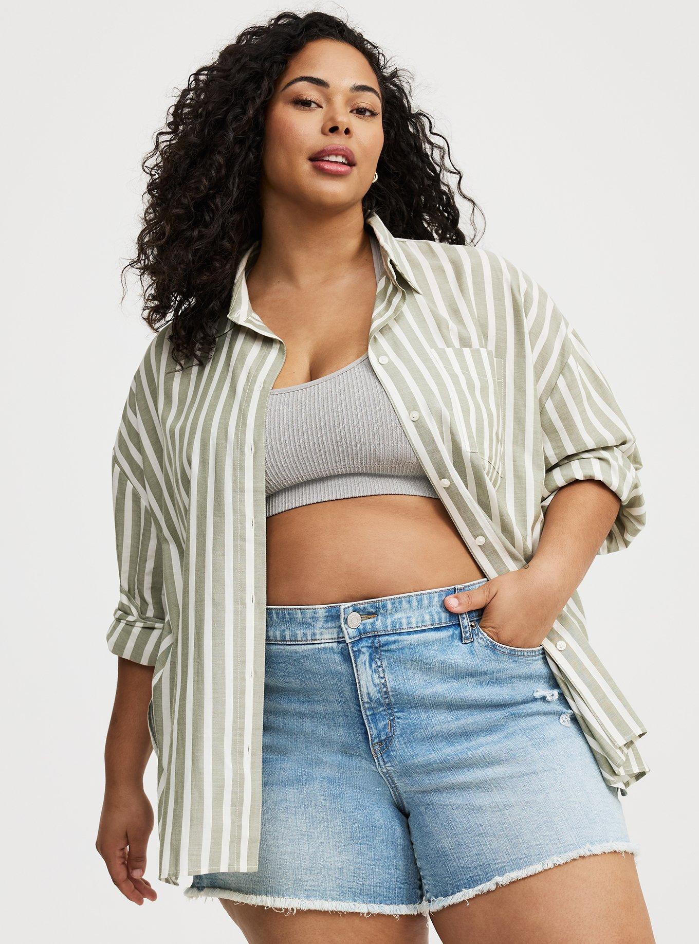 Drop-Shoulder Button-Down Shirt
