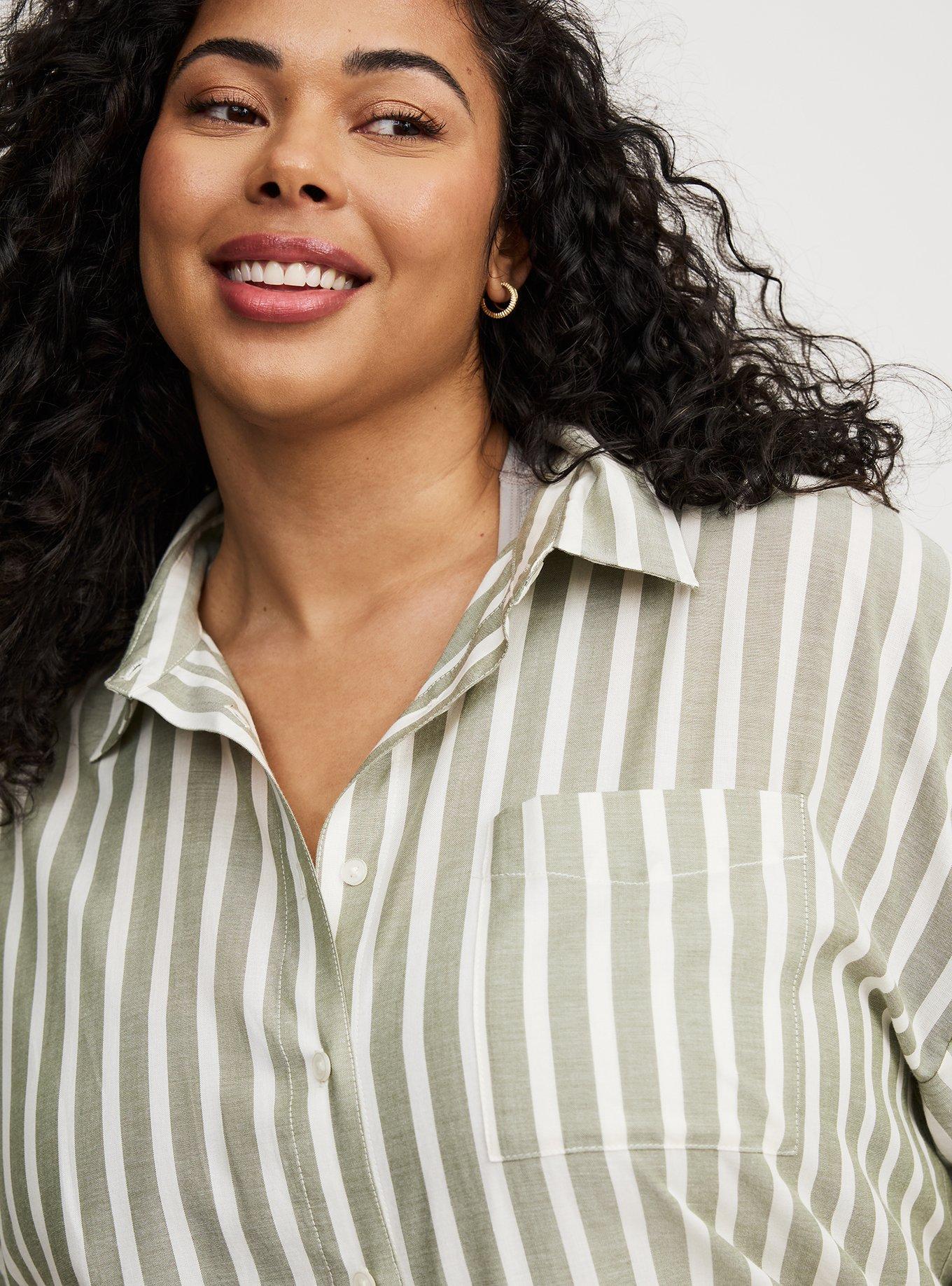 Drop-Shoulder Button-Down Shirt