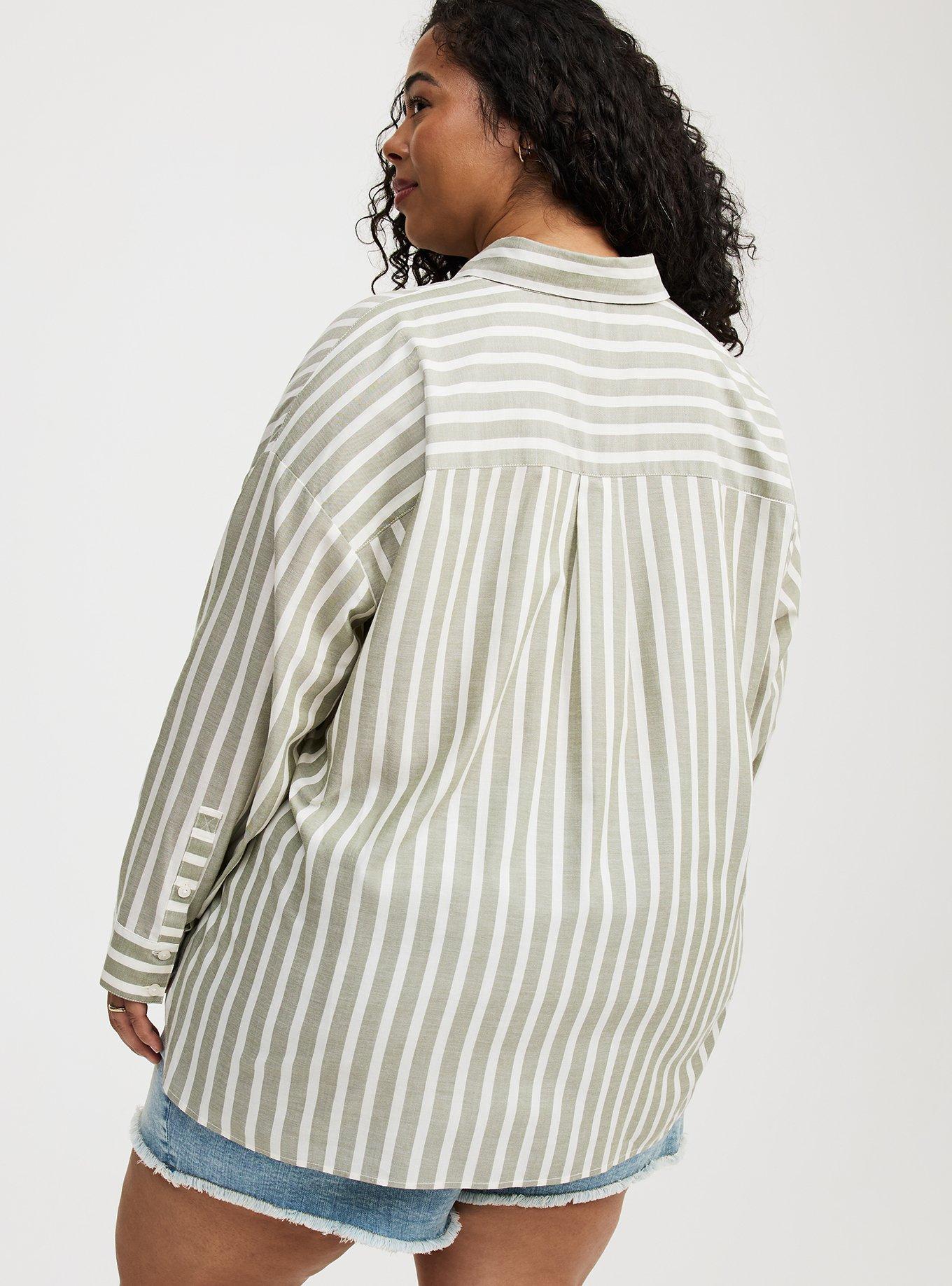 Drop-Shoulder Button-Down Shirt