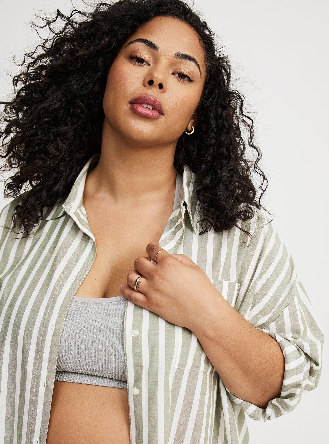Drop-Shoulder Button-Down Shirt