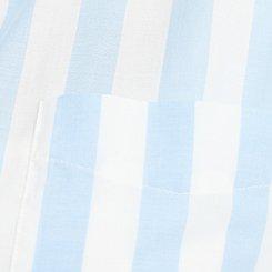 Drop-Shoulder Button-Down Shirt, ARISE STRIPE BLUE, swatch