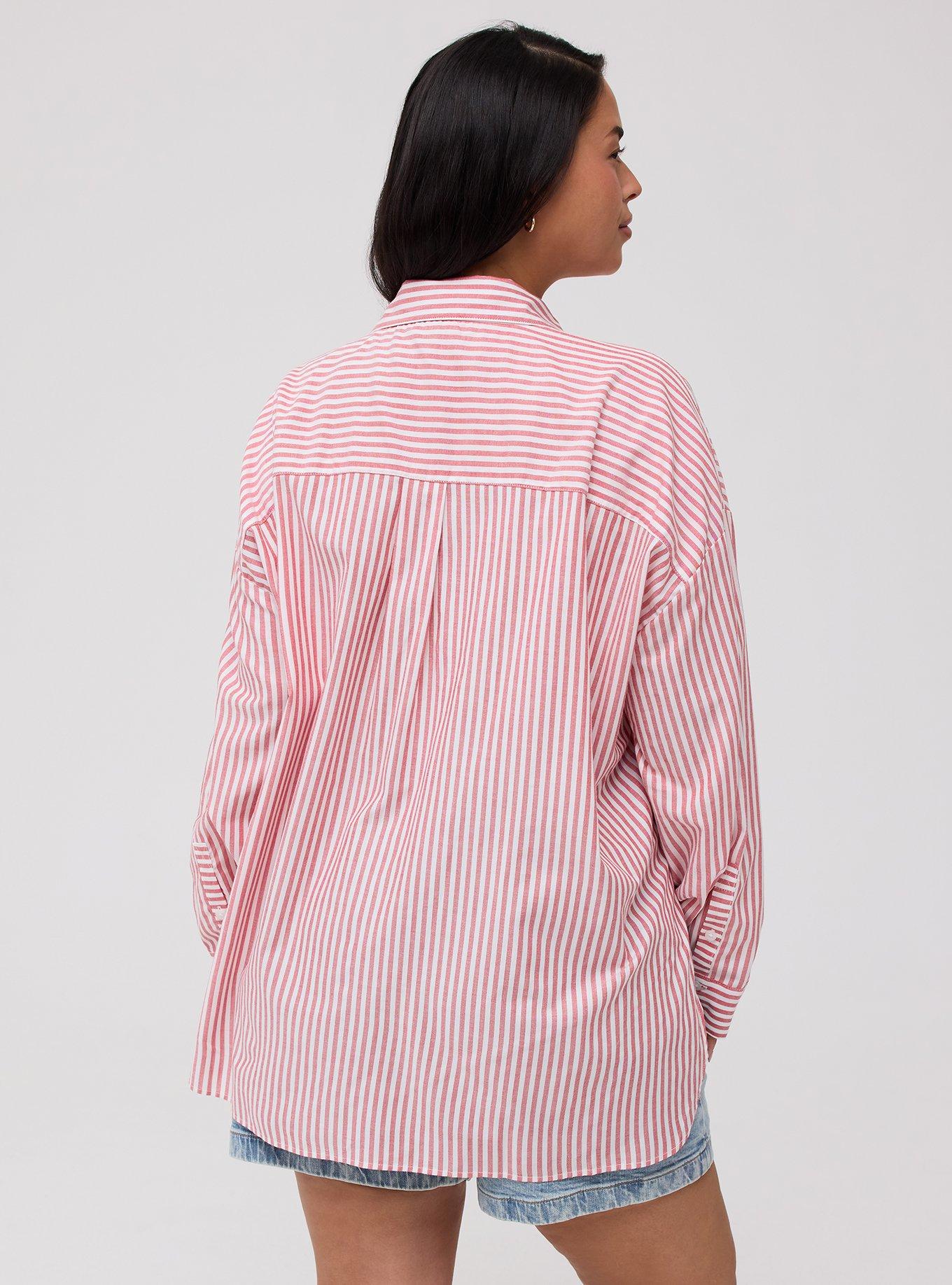 Drop-Shoulder Button-Down Shirt, KALI STRIPE ADRENALINE RUSH WHITE, alternate