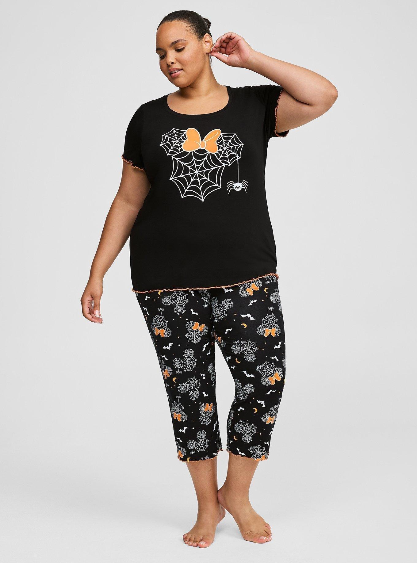 Disney Minnie Halloween Lettuce Edge Sleep Top, DEEP BLACK, alternate