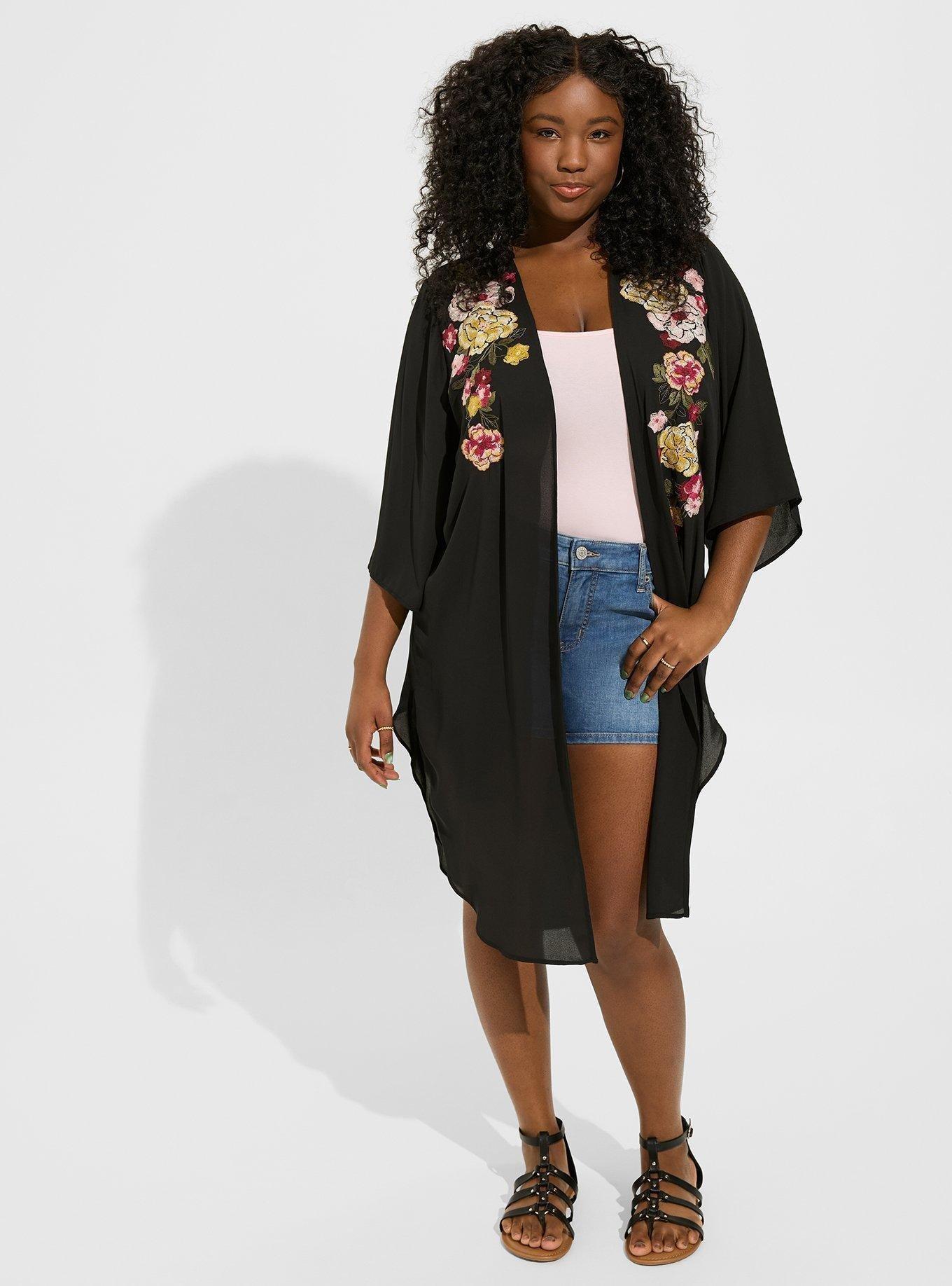 Georgette Shirttail Embellished Kimono