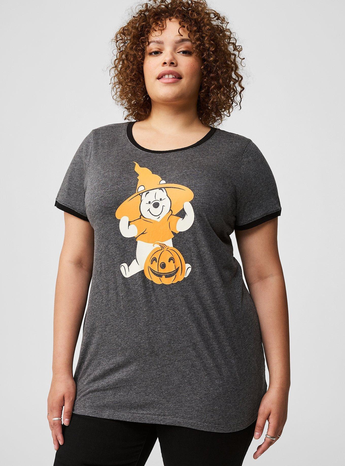 Disney WInnie The Pooh Halloween Ringer Top, CHARCOAL HEATHER GREY, alternate