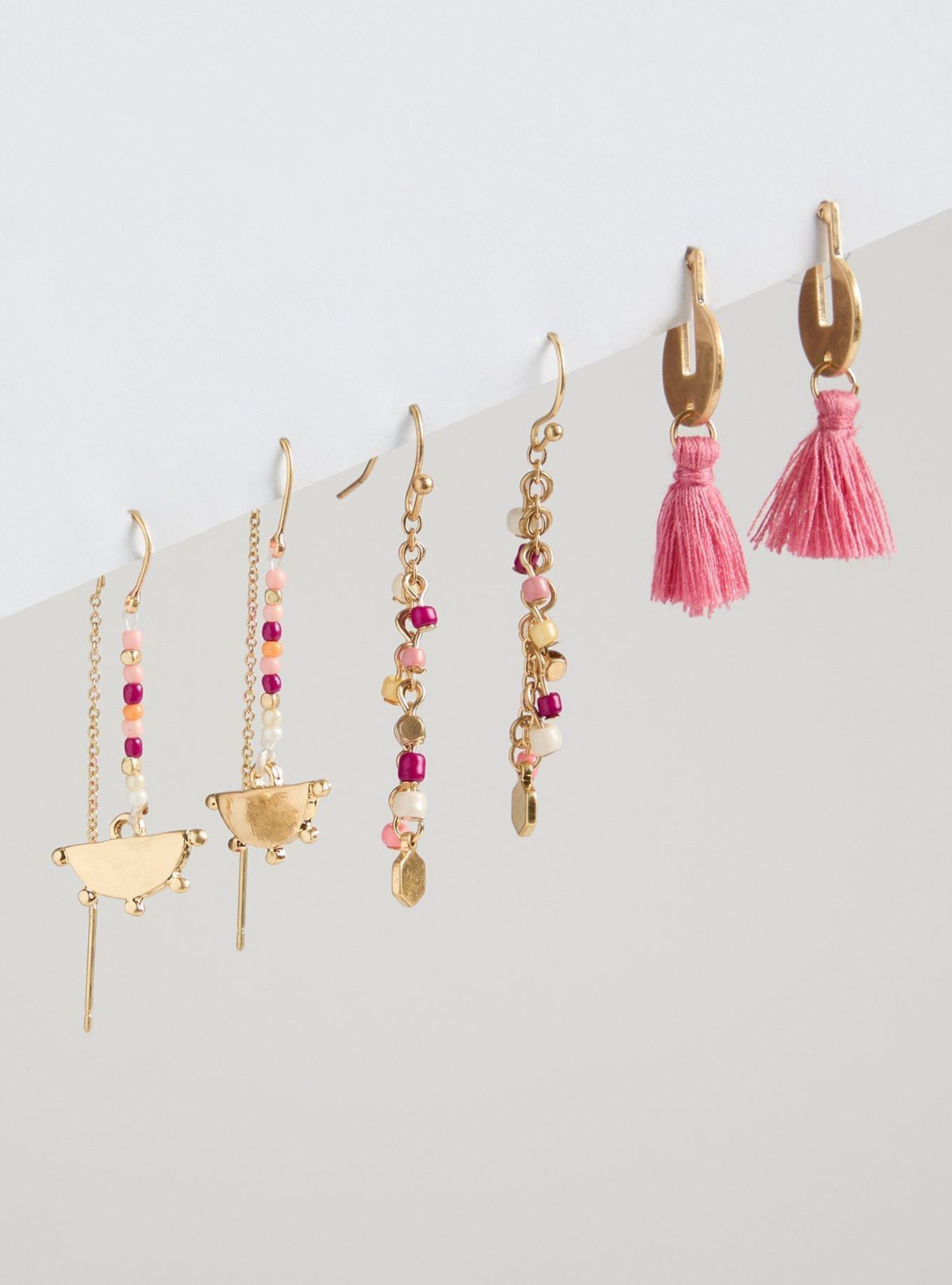 Shakey Tassel Linear Earring Set