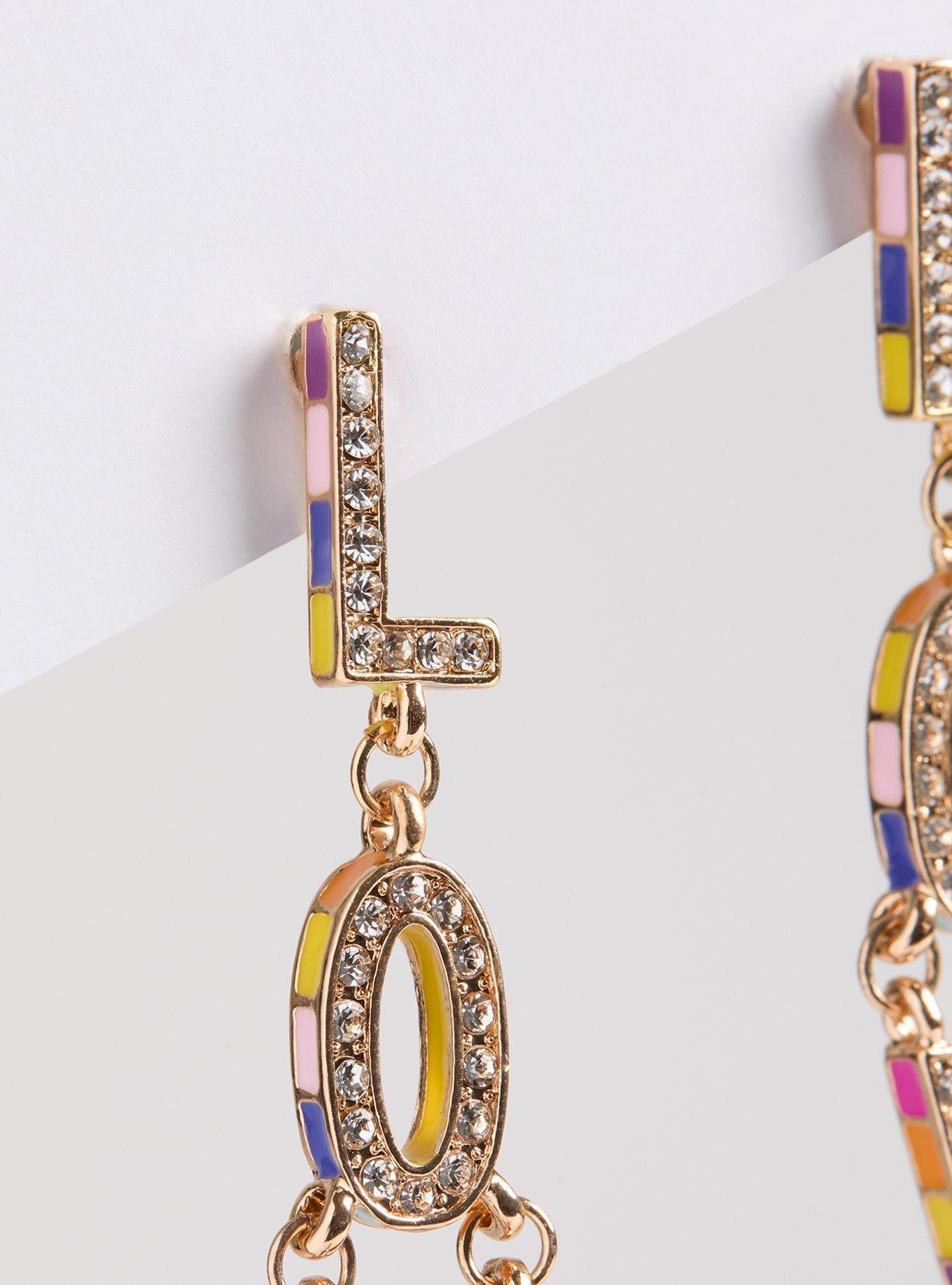 Rainbow Love Linear Earring