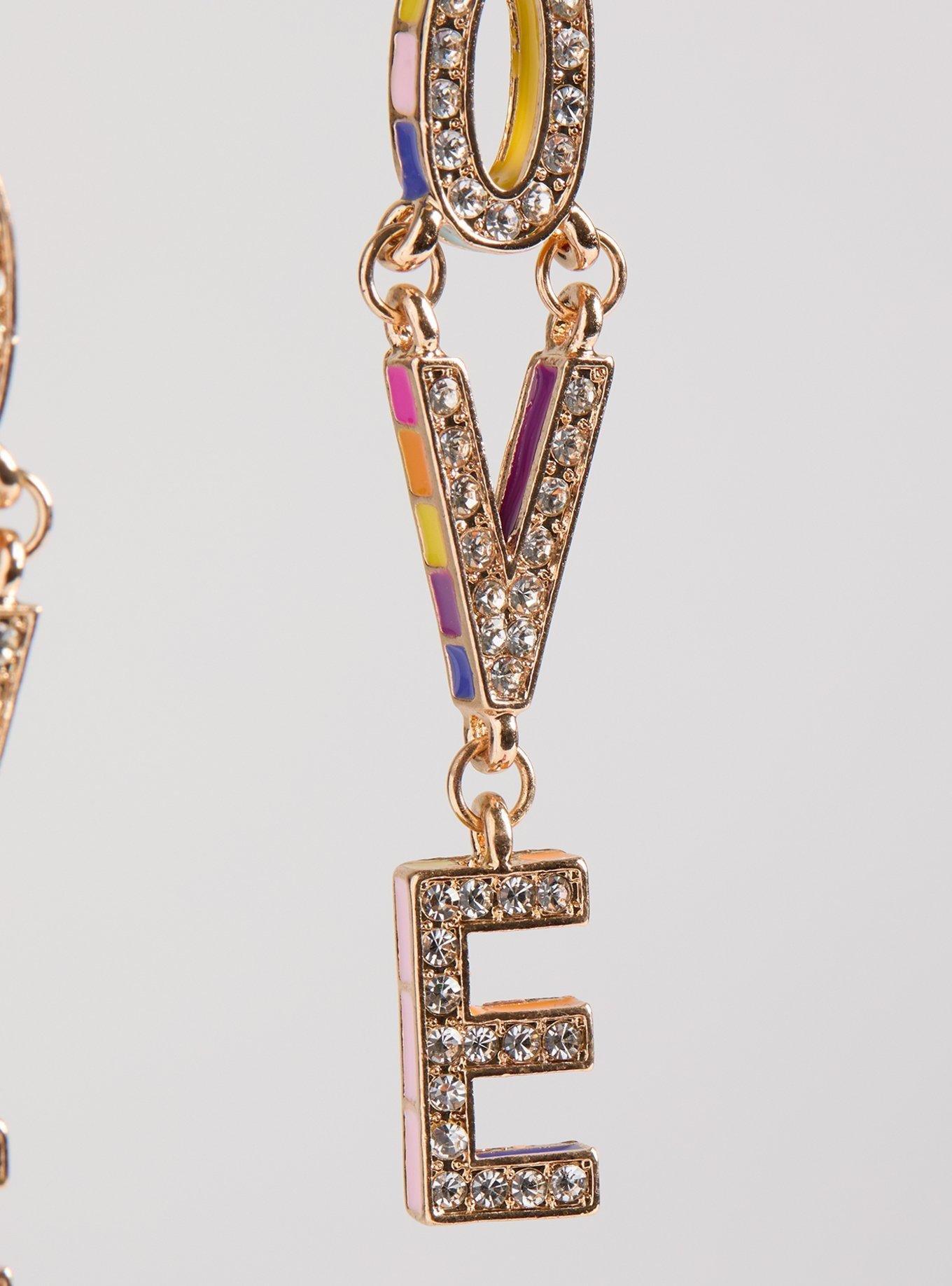 Rainbow Love Linear Earring