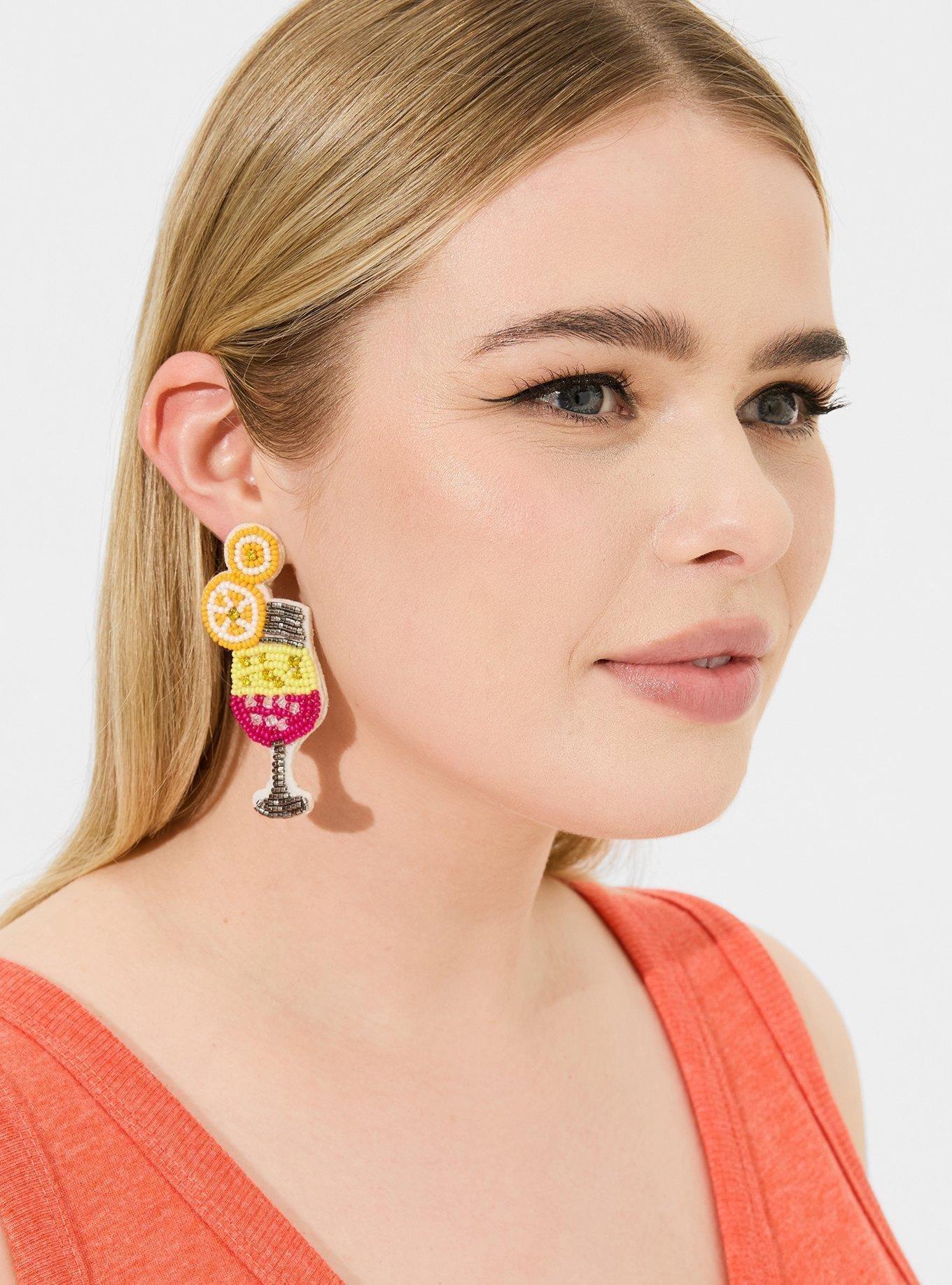 Summer Cocktail Beaded Statement Earring