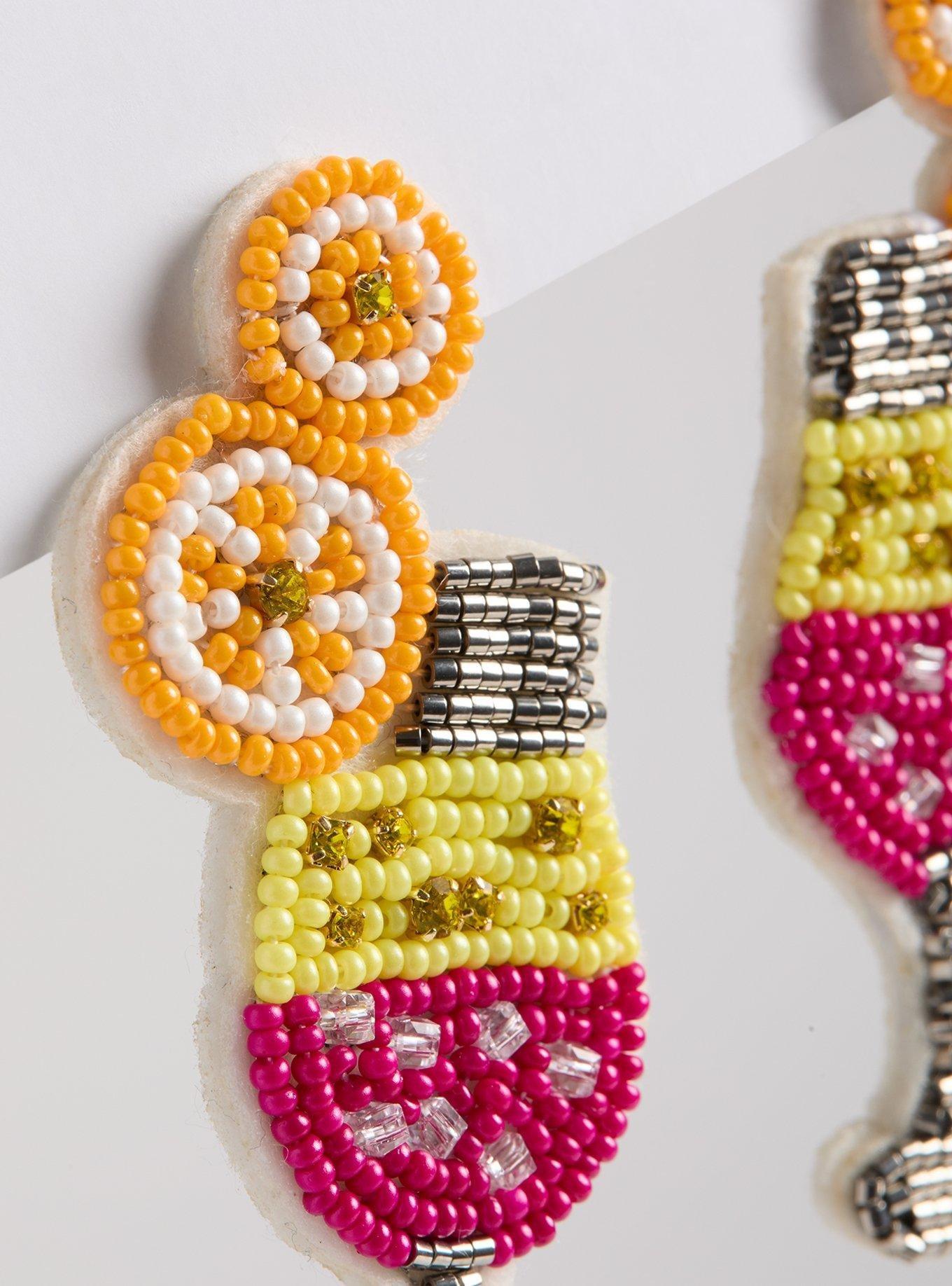 Summer Cocktail Beaded Statement Earring