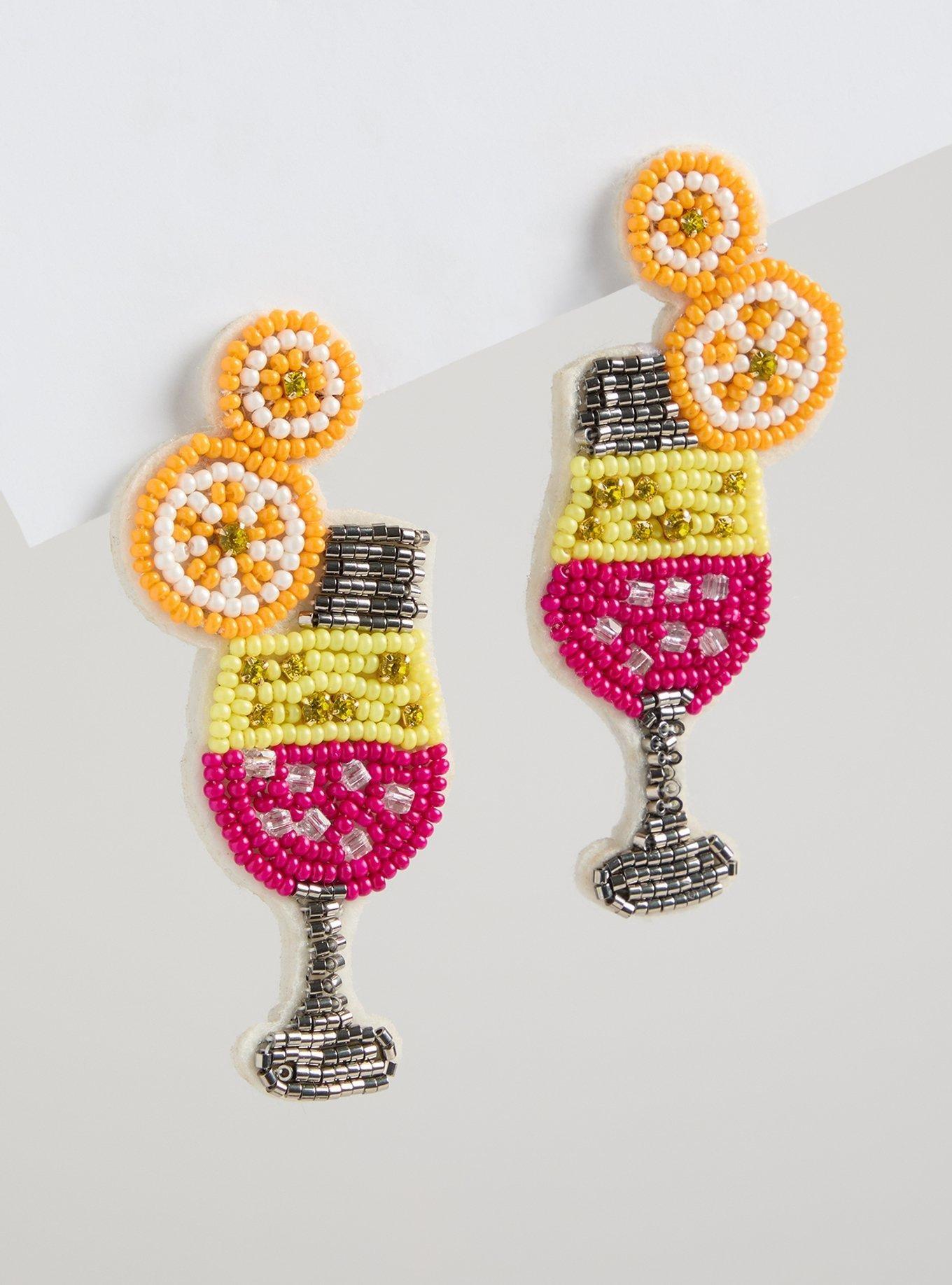 Summer Cocktail Beaded Statement Earring