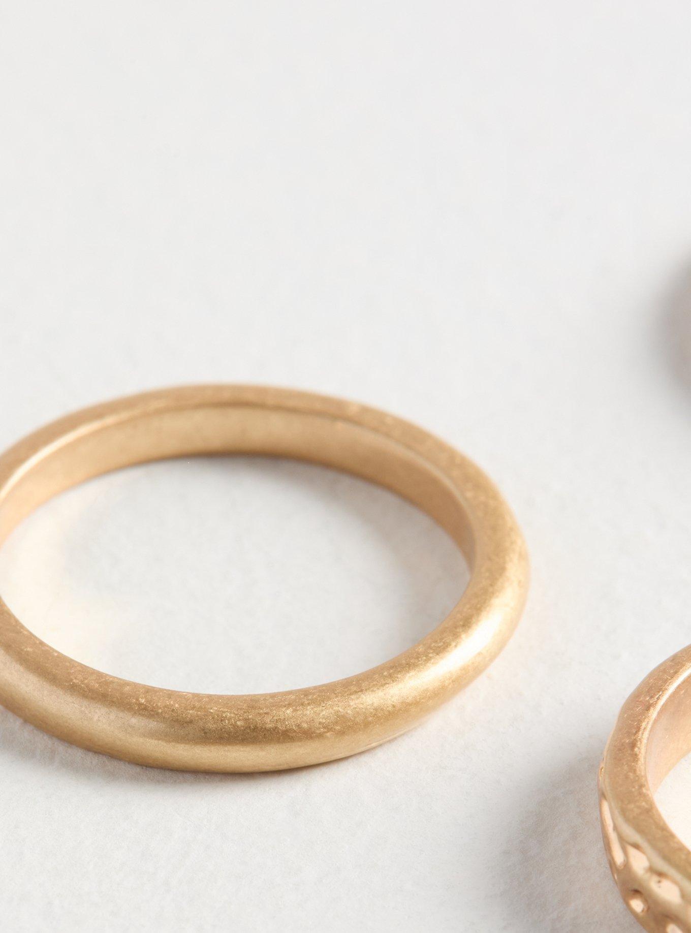 Hammered Signet Ring Set