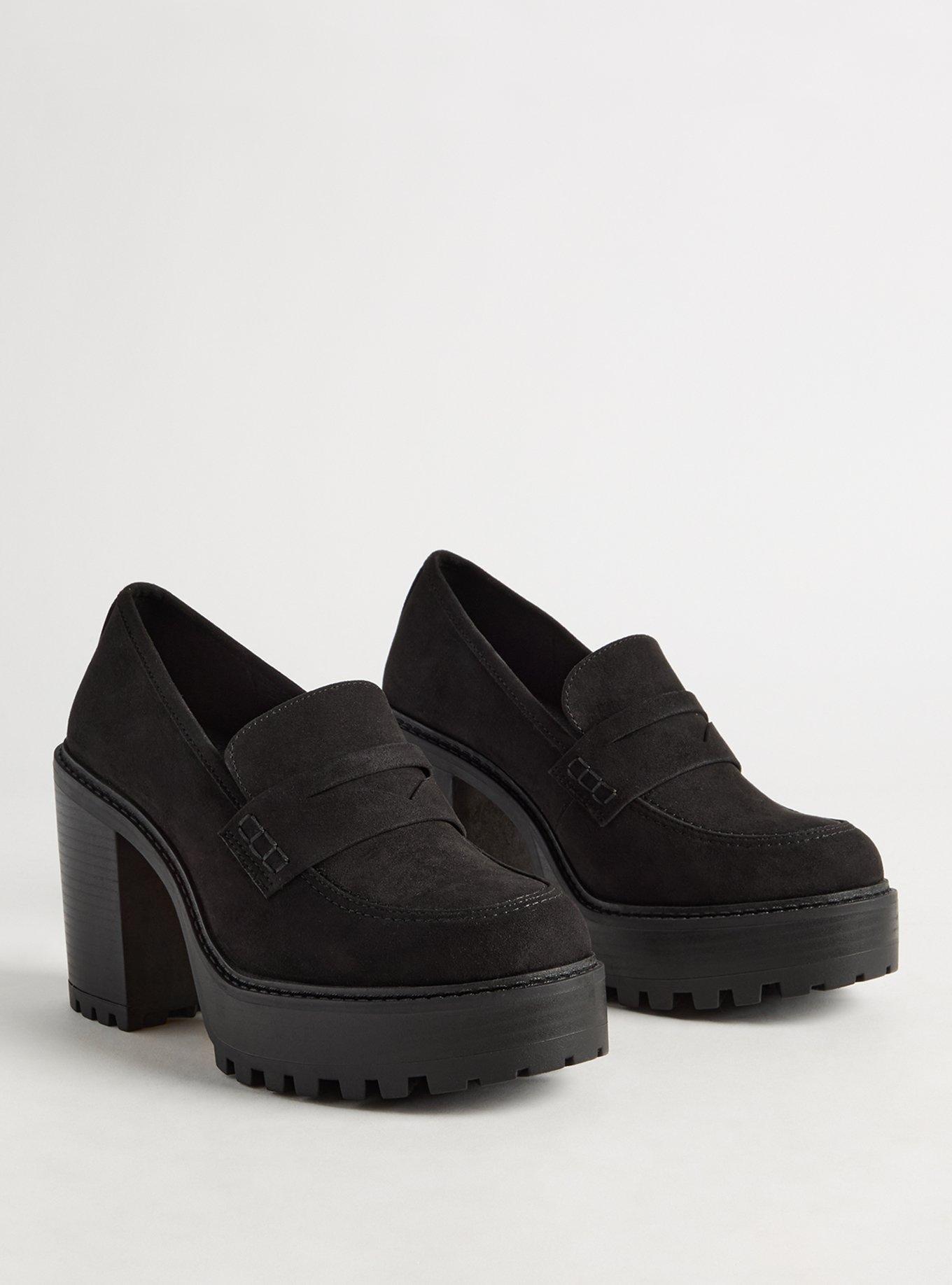 Faux Suede Heeled Loafer (WW