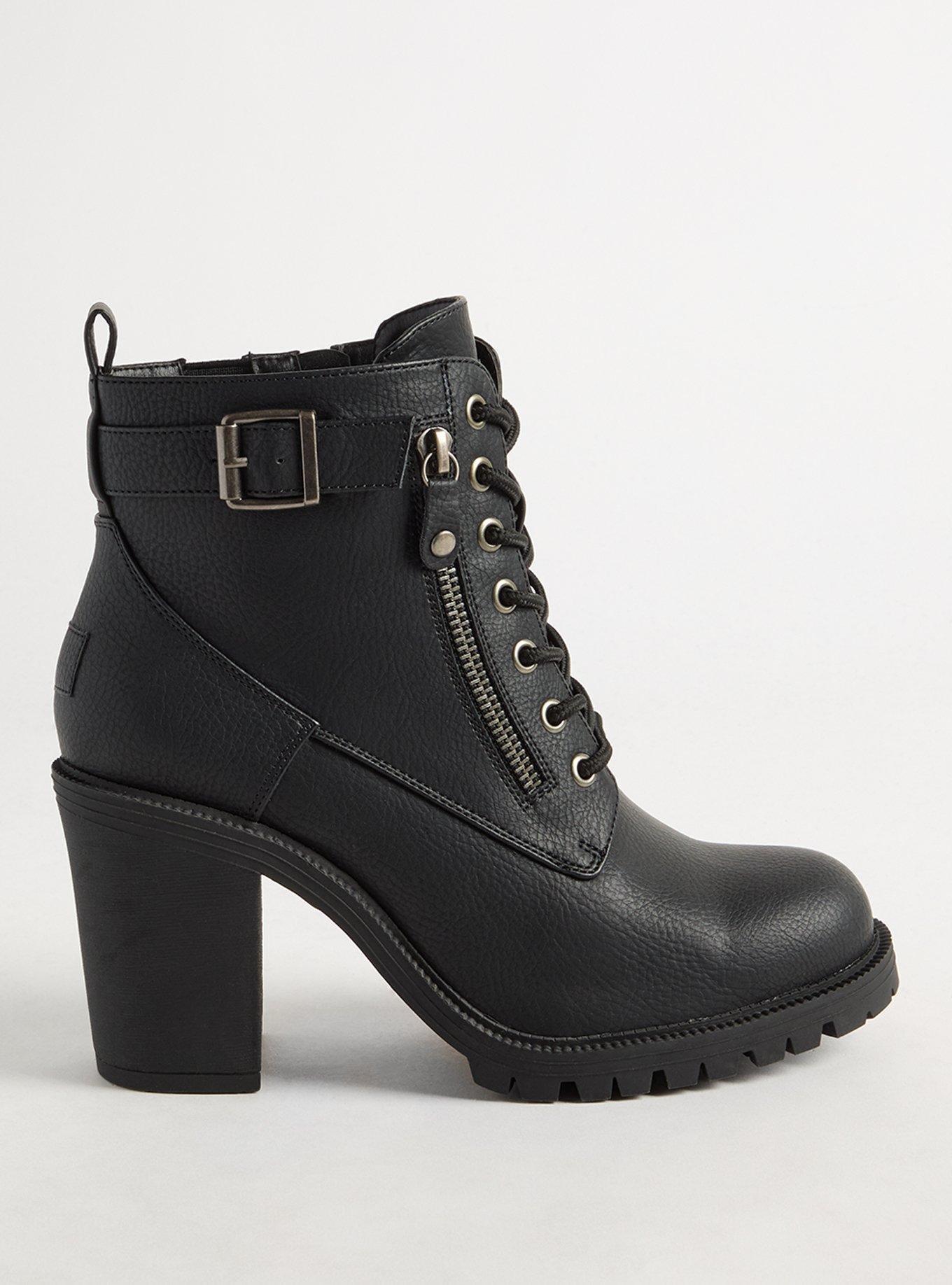 Lace Up Heeled Hiker Boot (WW