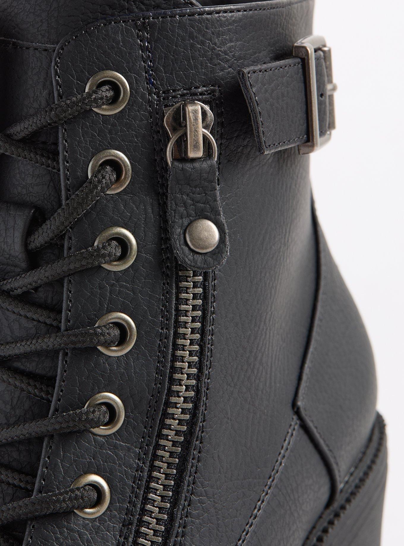 Lace Up Heeled Hiker Boot (WW