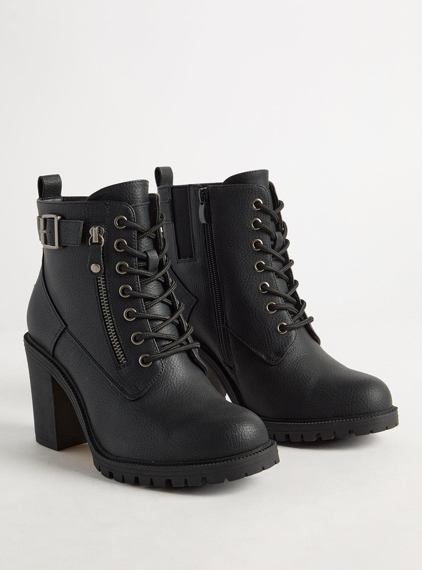 Lace Up Heeled Hiker Boot (WW