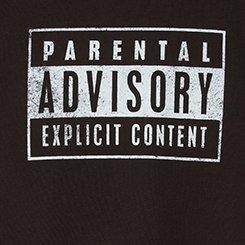 Parental Advisory Classic Fit Cotton Crew Tee, DEEP BLACK, swatch