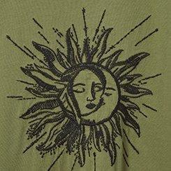 Sun Moon Embroidered Classic Heritage Jersey Crew, OLIVINE, swatch