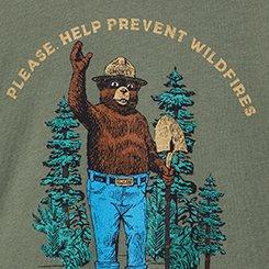 Smokey The Bear Classic Fit Cotton Crew Tee, OLIVINE, swatch