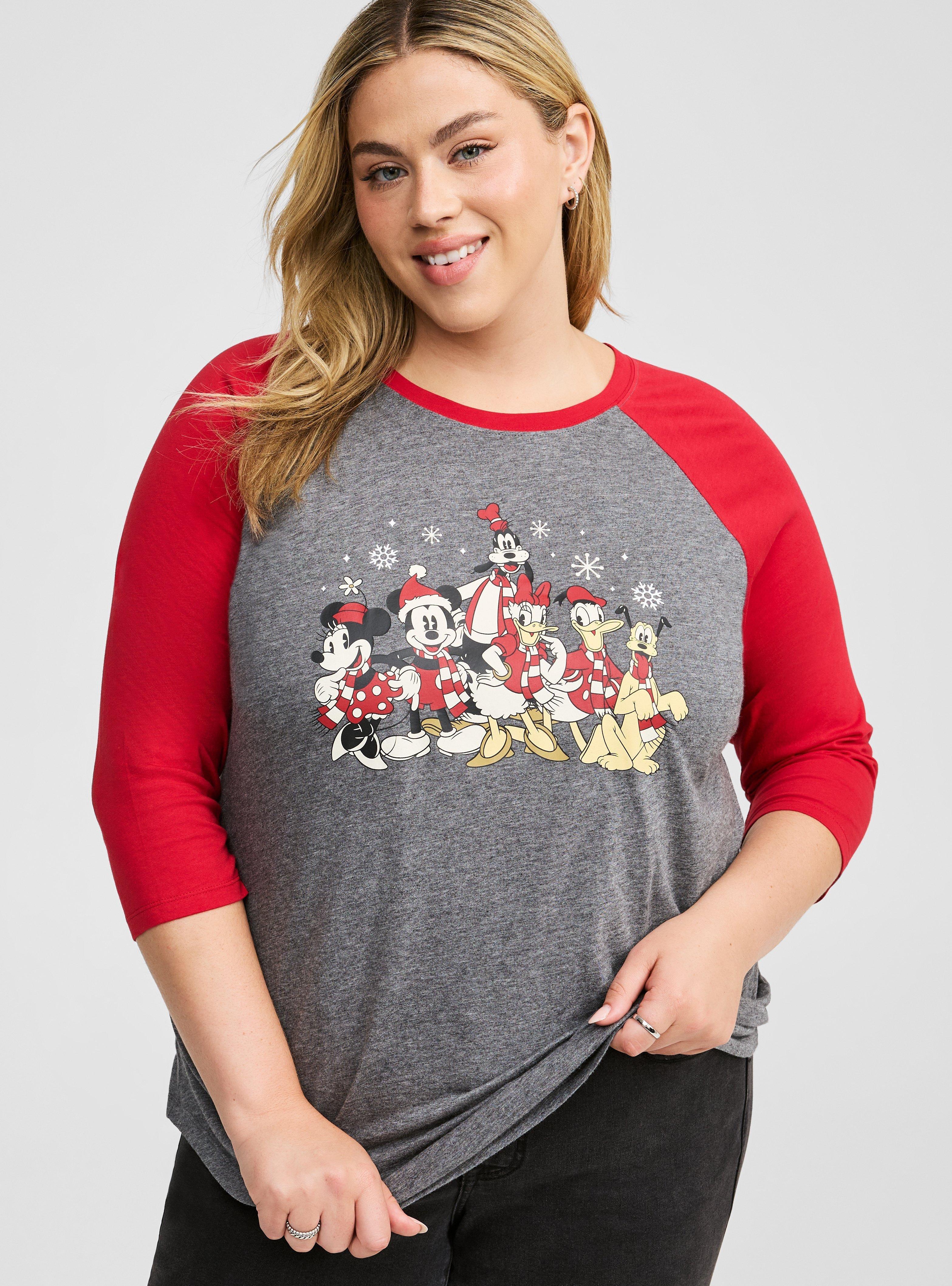 Disney Mickey & Friends Christmas Classic Fit Raglan Top