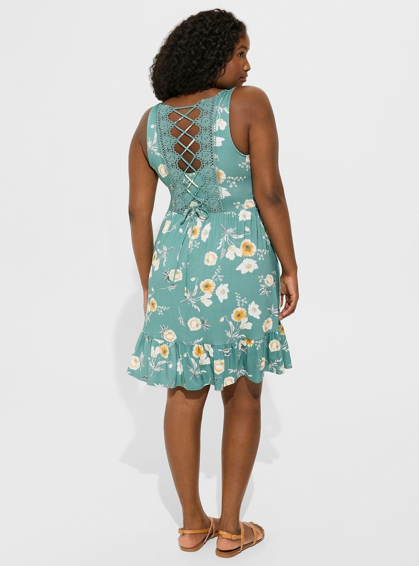 Mini Super Soft Lace-Up Back Tiered Dress