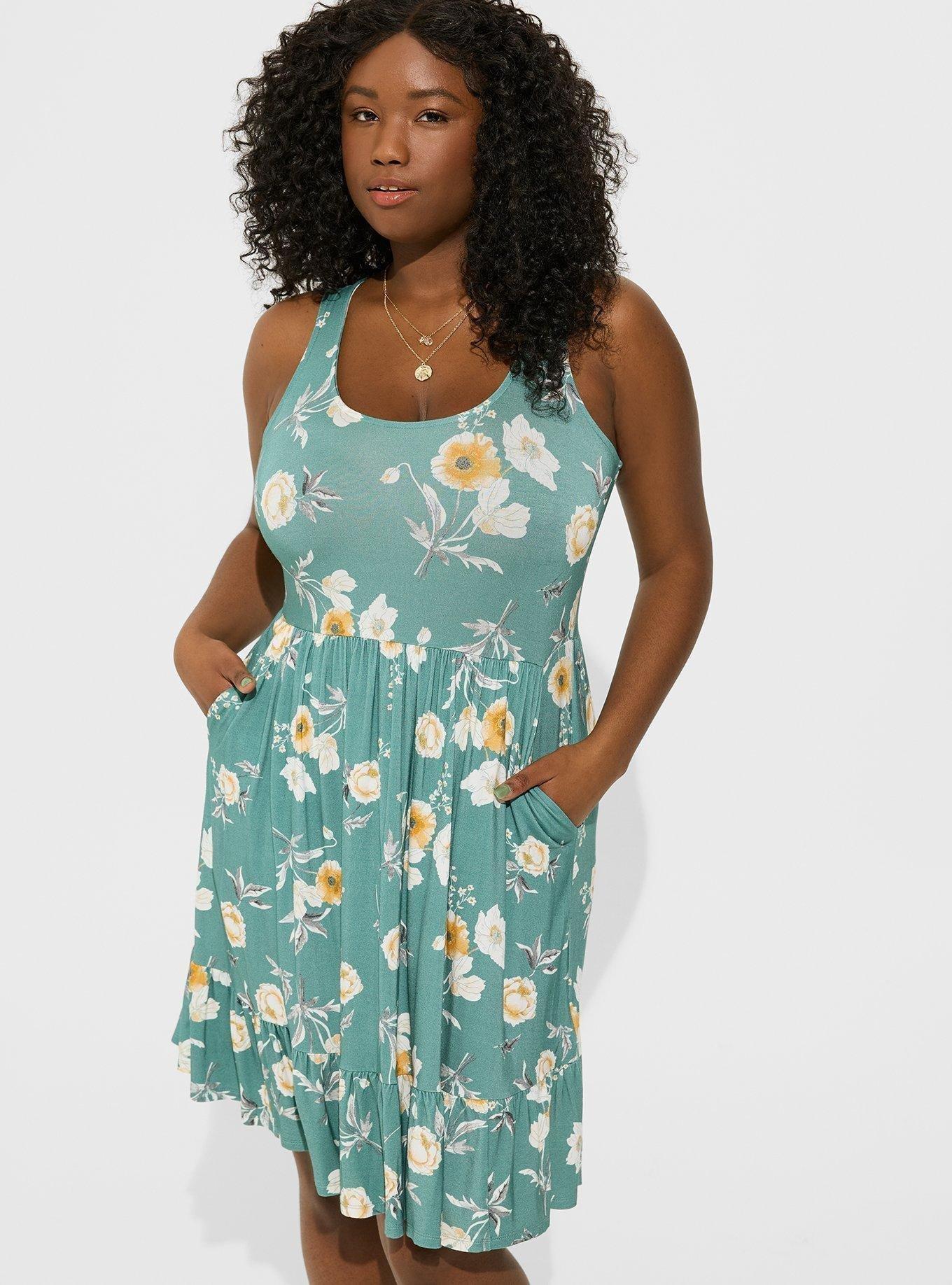 Mini Super Soft Lace-Up Back Tiered Dress