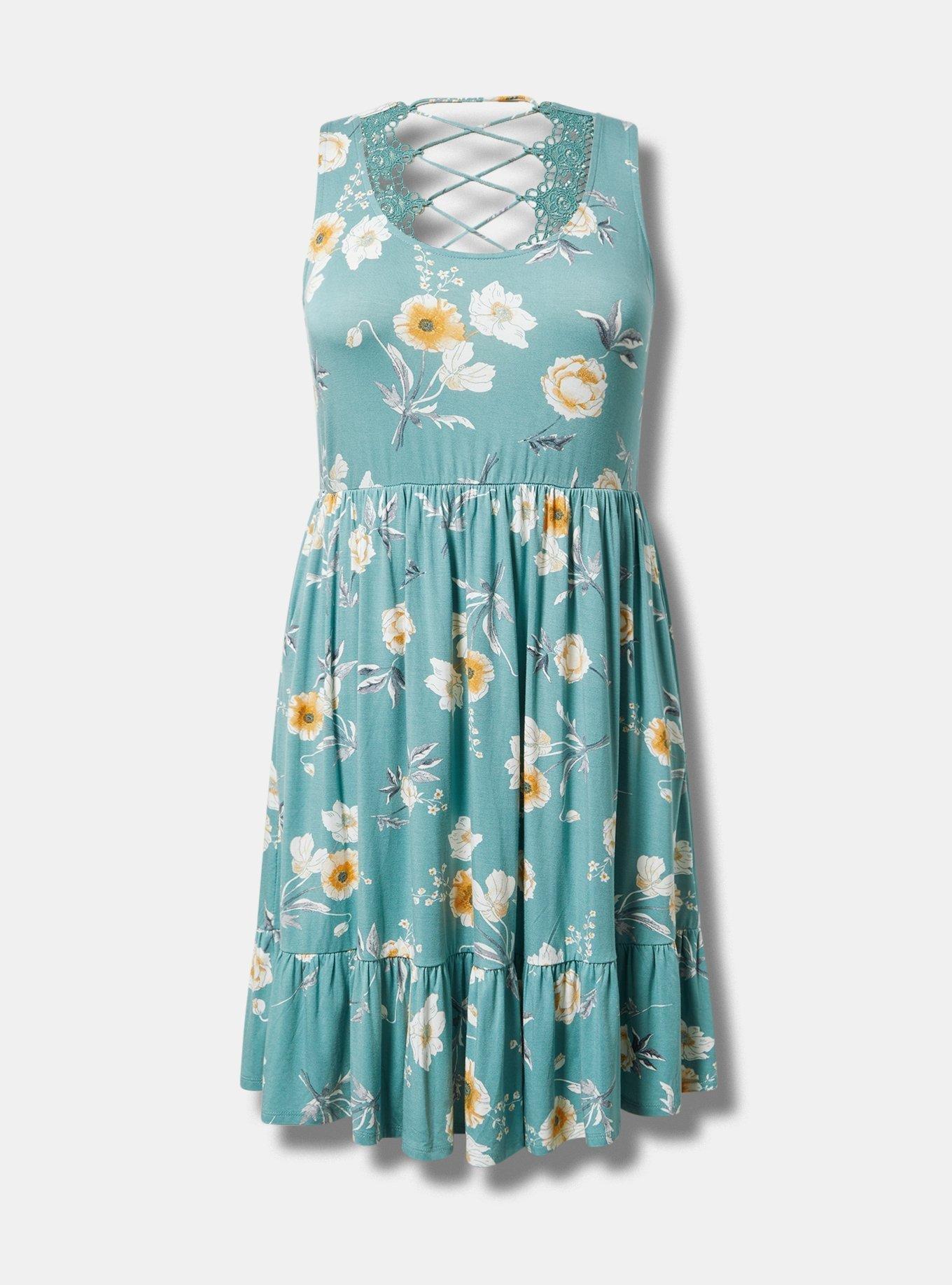 Mini Super Soft Lace-Up Back Tiered Dress