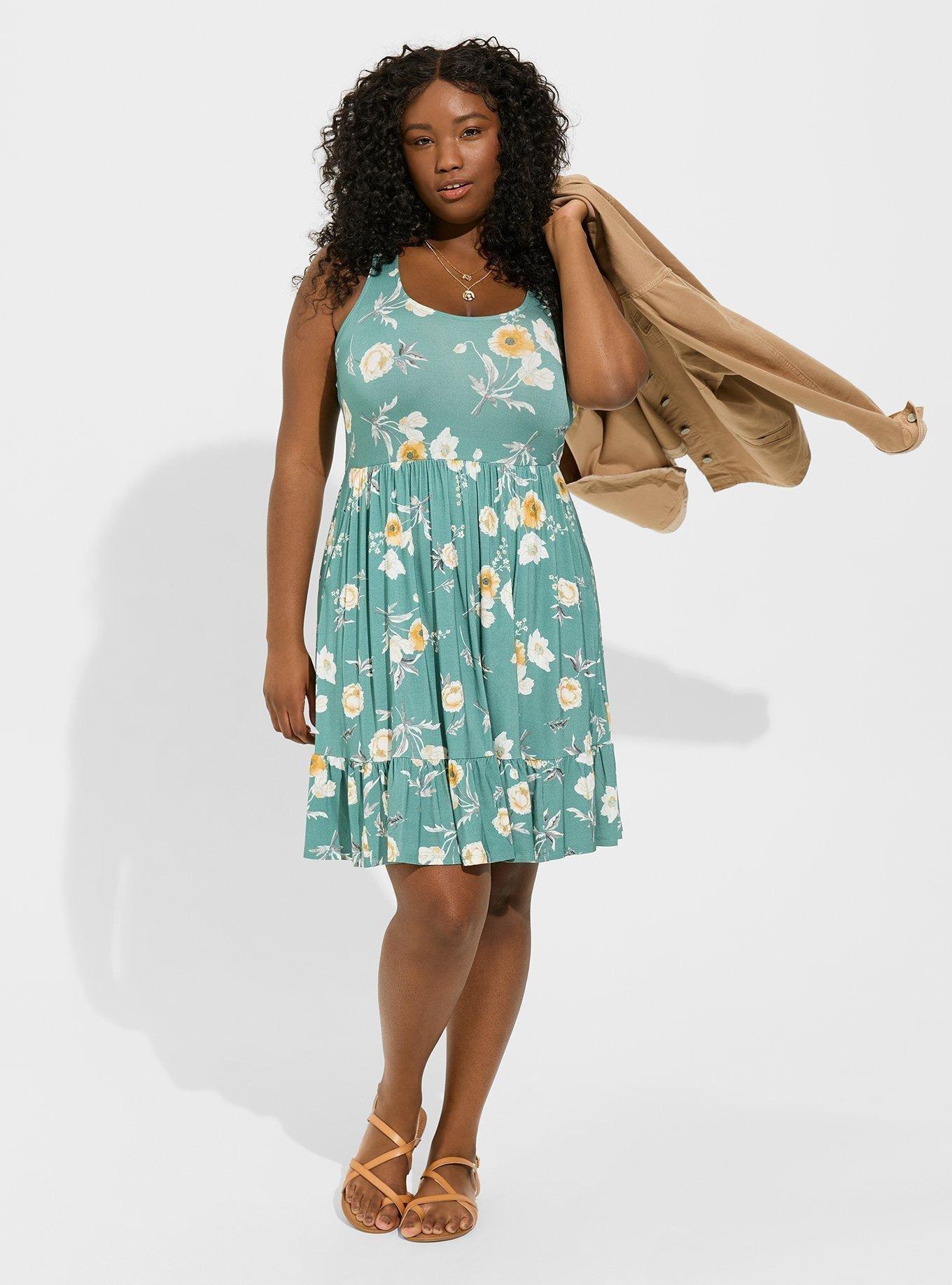 Mini Super Soft Lace-Up Back Tiered Dress