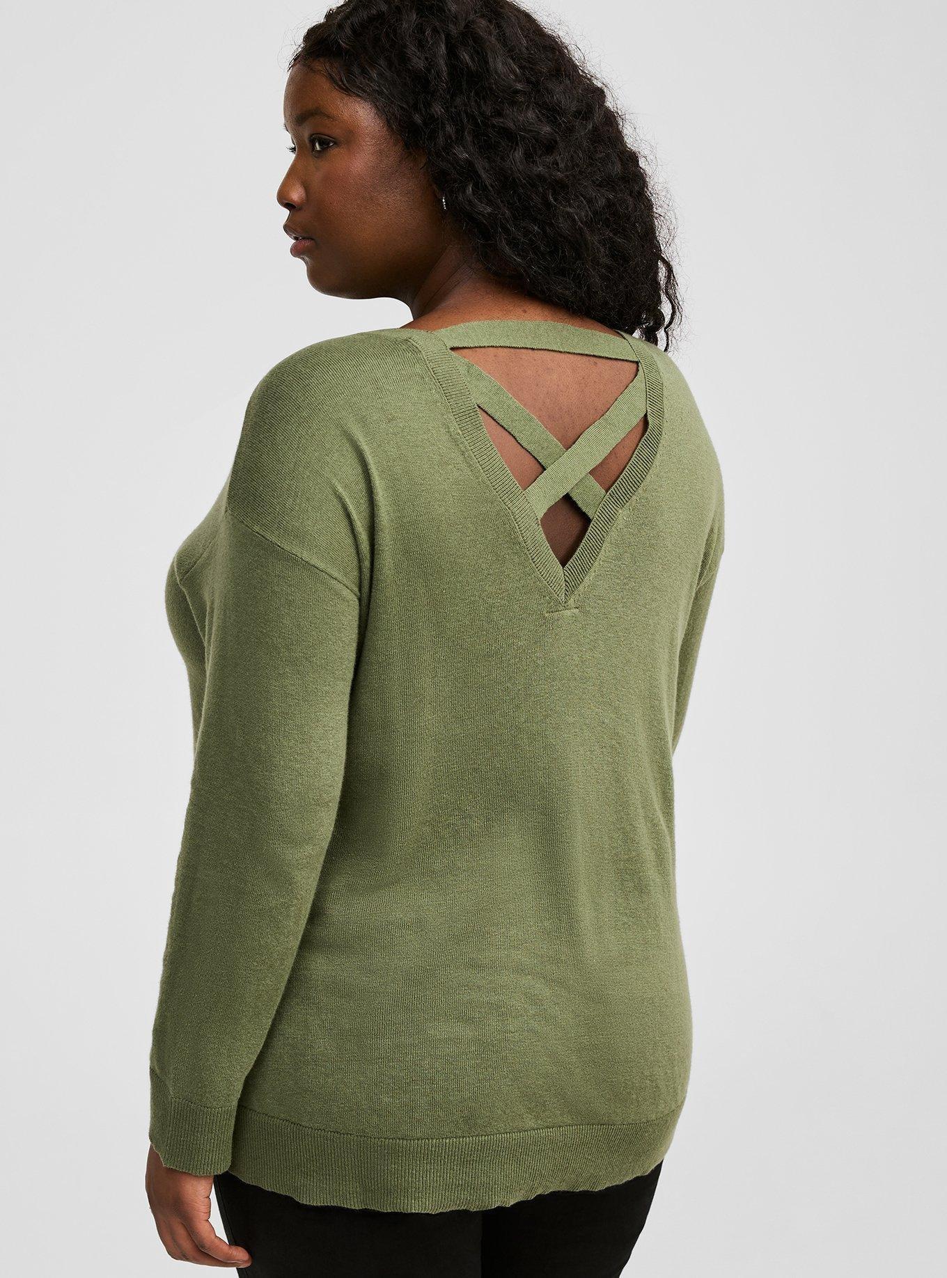 Lucas Grogu Crossback Pullover Sweater, OLIVINE, alternate