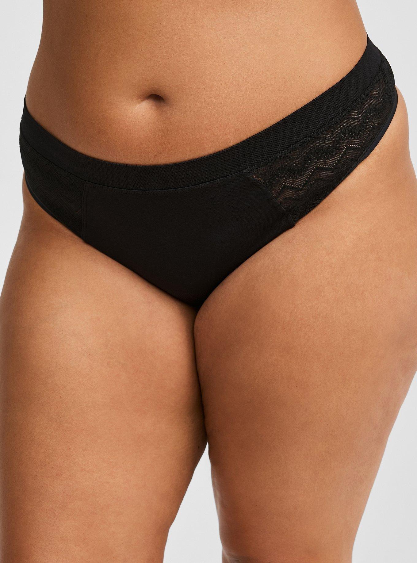 Seamless Smooth Lace Mid Rise Hipster Panty, RICH BLACK, alternate