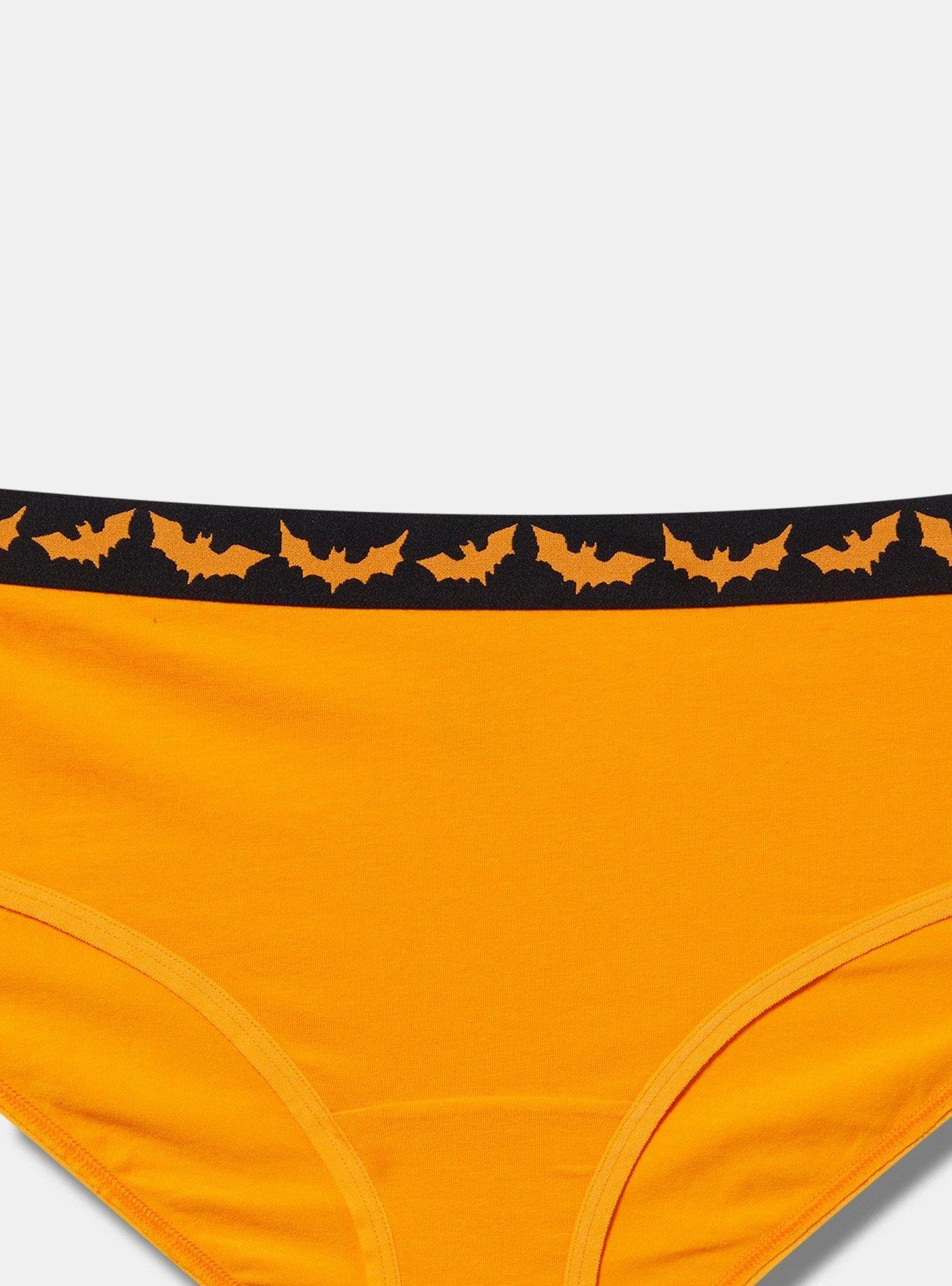  Cotton Mid-Rise Hipster Logo Panty, STORMY BATS FIRE ORANGE, alternate