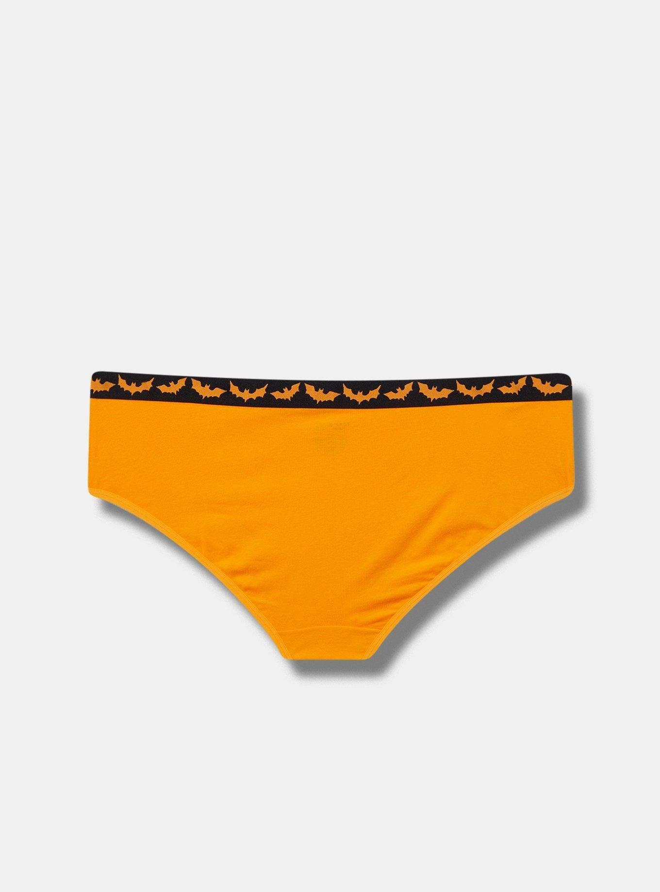  Cotton Mid-Rise Hipster Logo Panty, STORMY BATS FIRE ORANGE, alternate