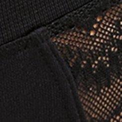 Seamless Smooth Lace Mid-Rise Hipster Panty, RICH BLACK, swatch